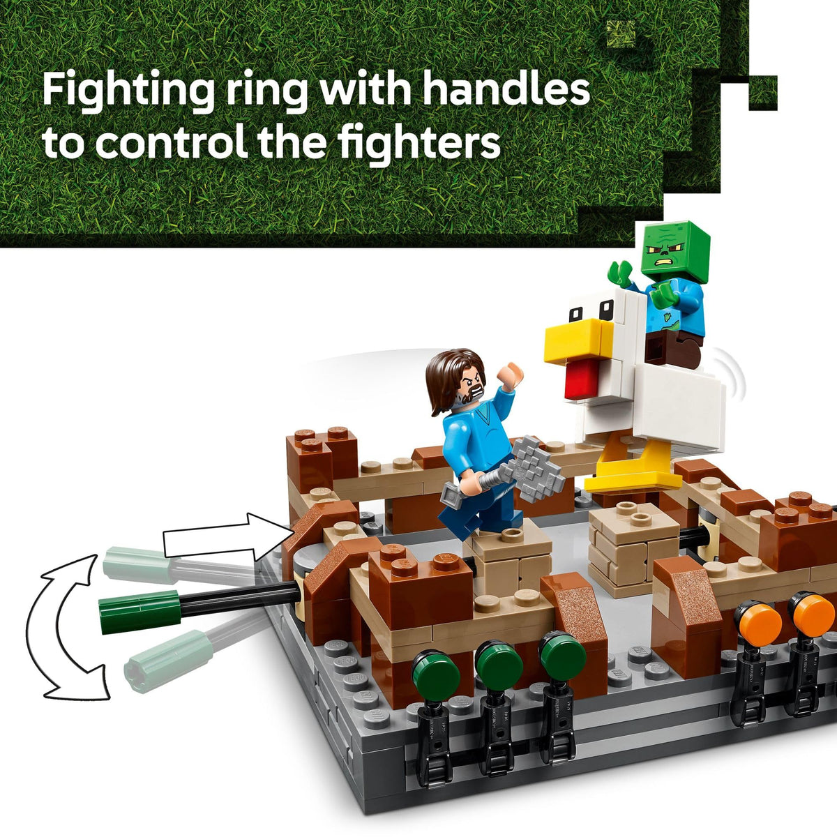 LEGO Minecraft Woodland Mansion Fighting Ring 21272 – 491-Piece Toy for Ages 10+ with Steve, Garrett & Henry