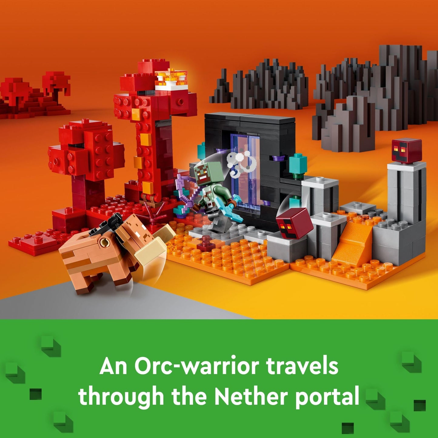 LEGO Minecraft The Nether Portal Ambush 21255 | Build & Battle Adventure Set