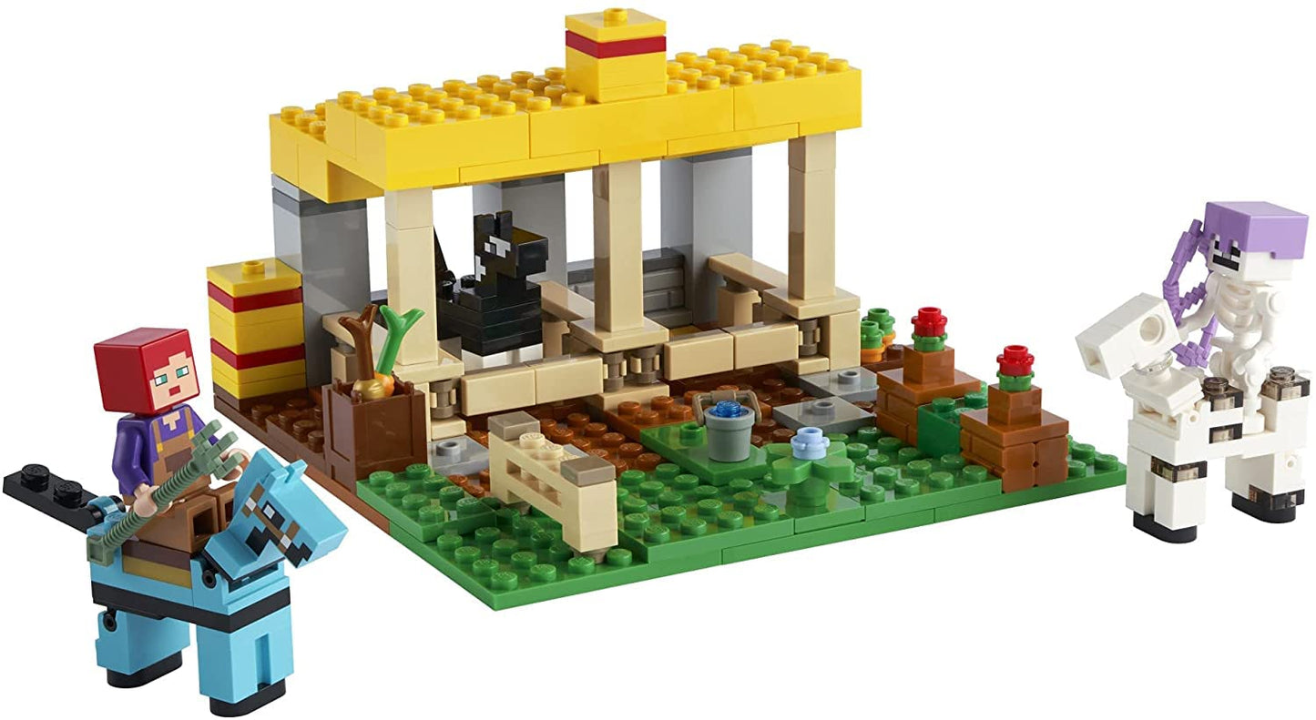 LEGO Minecraft The Horse Stable 21171 – Build, Feed, and Battle with Skeleton Horseman (New 2021, 241 Pieces)