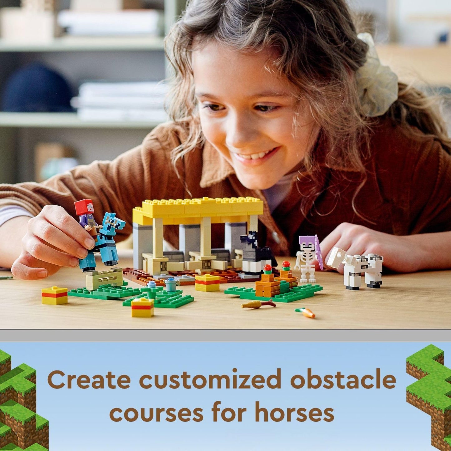 LEGO Minecraft The Horse Stable 21171 – Build, Feed, and Battle with Skeleton Horseman (New 2021, 241 Pieces)