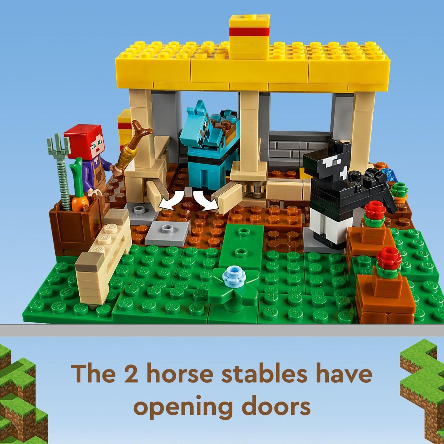 LEGO Minecraft The Horse Stable 21171 – Build, Feed, and Battle with Skeleton Horseman (New 2021, 241 Pieces)