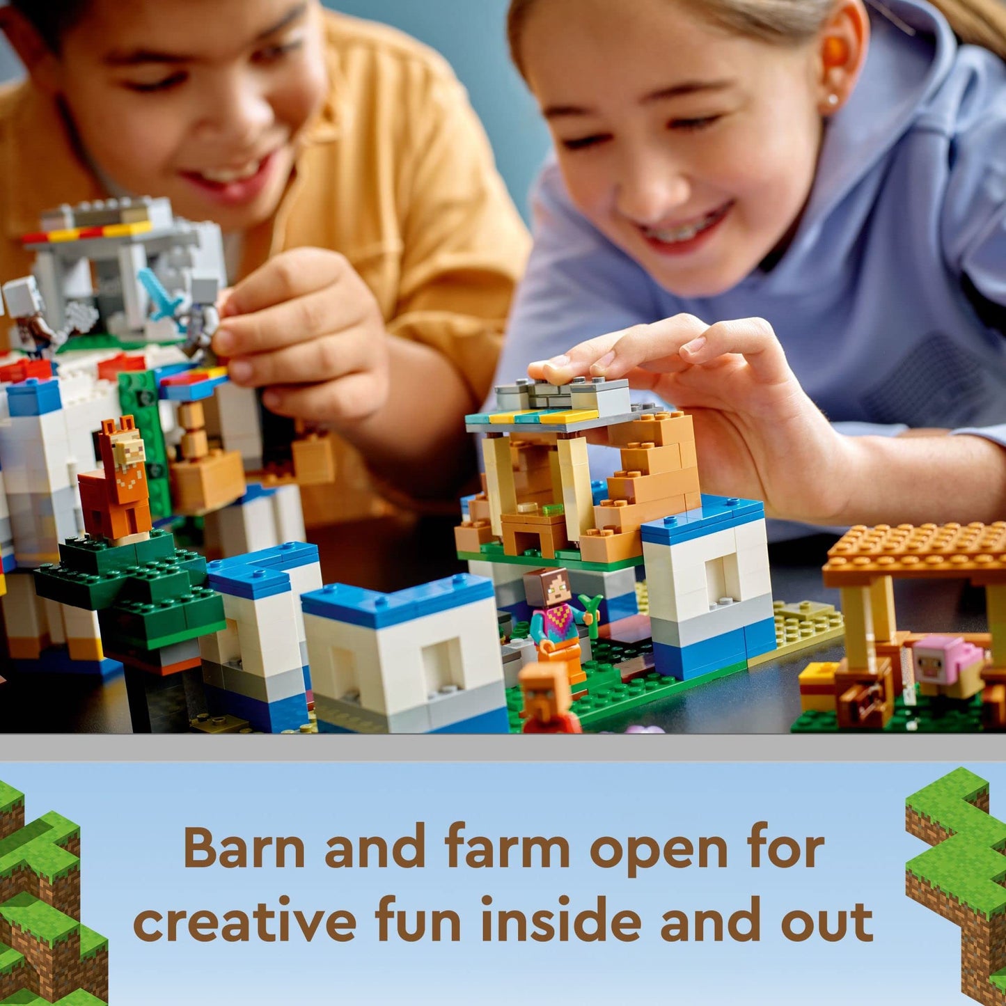 LEGO Minecraft The Llama Village Farm House 21188 | 1,252-Piece Set for Kids 9+