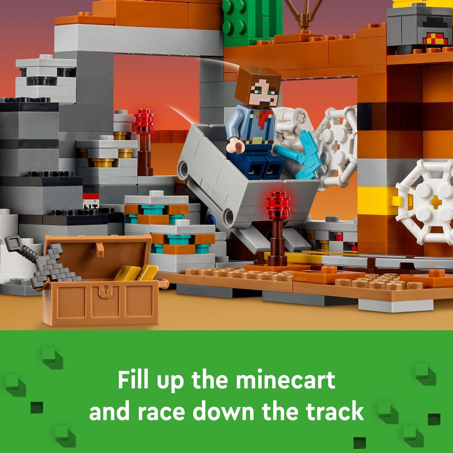 LEGO Minecraft The Badlands Mineshaft 21263 — Mining Exploration Set with Minifigures | 538 Pieces | Ages 8+