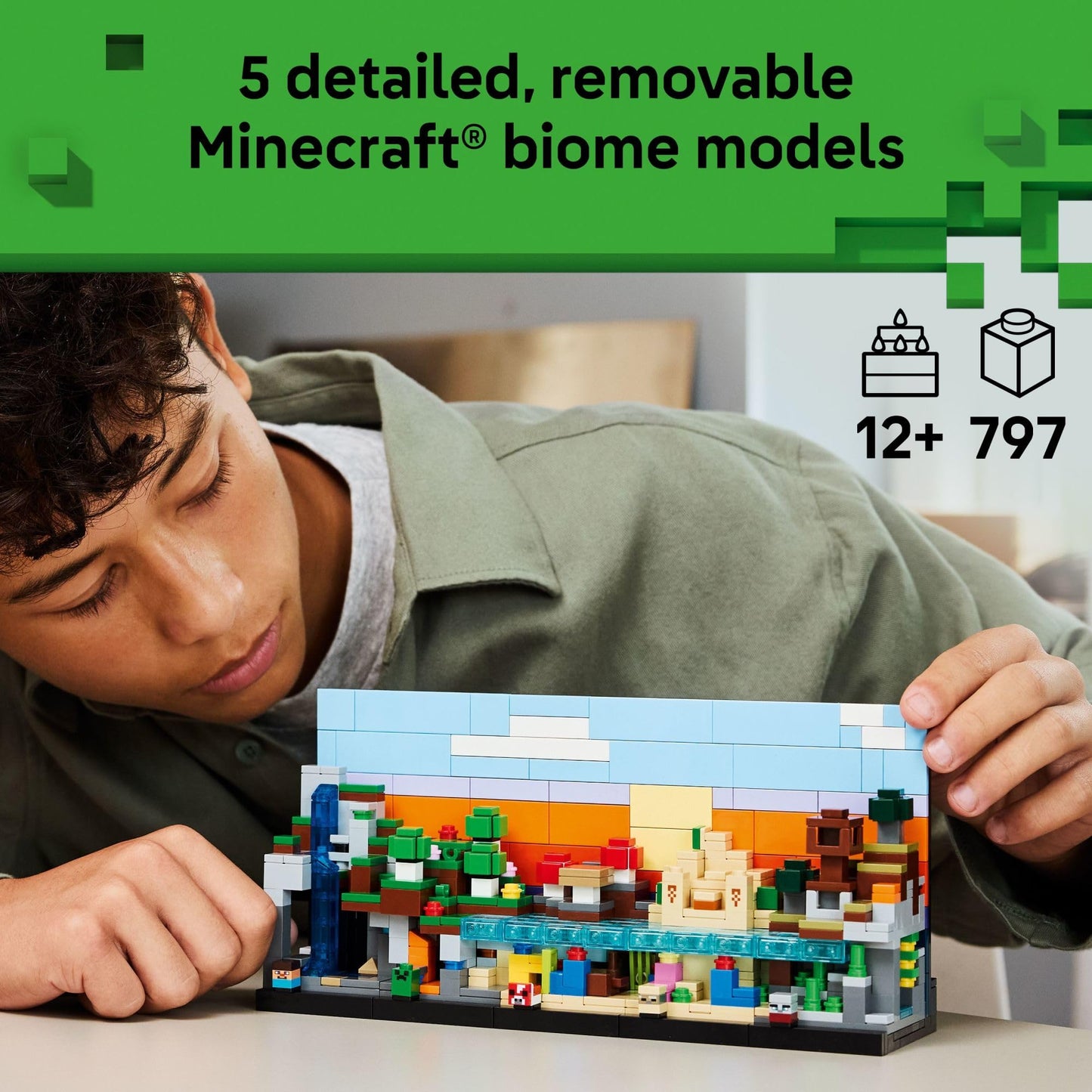 LEGO Minecraft Mini Biomes 21589 – 5 Biomes, 797 Pieces, 5 Figures