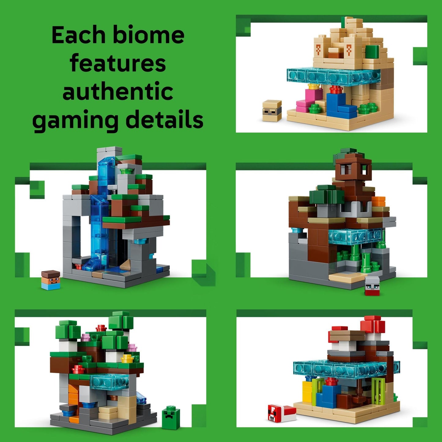 LEGO Minecraft Mini Biomes 21589 – 5 Biomes, 797 Pieces, 5 Figures