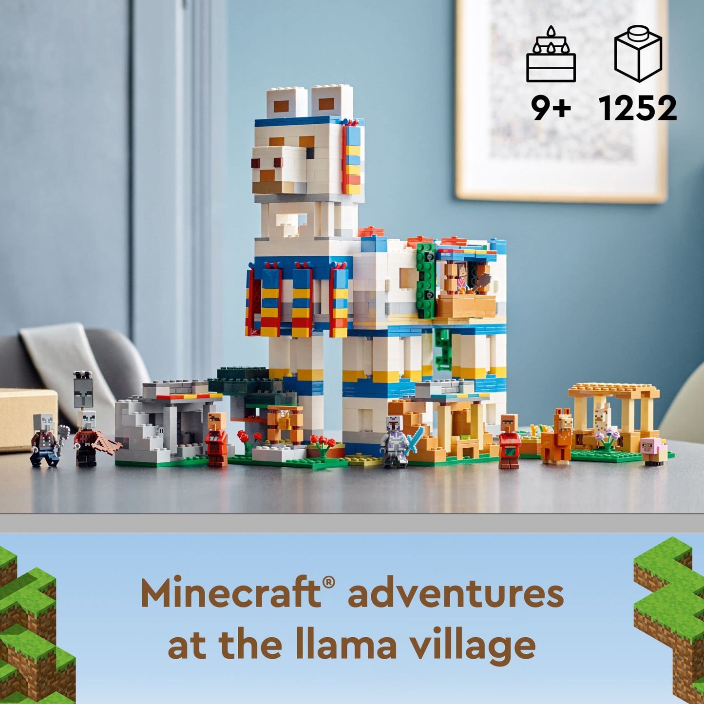 LEGO Minecraft The Llama Village Farm House 21188 | 1,252-Piece Set for Kids 9+