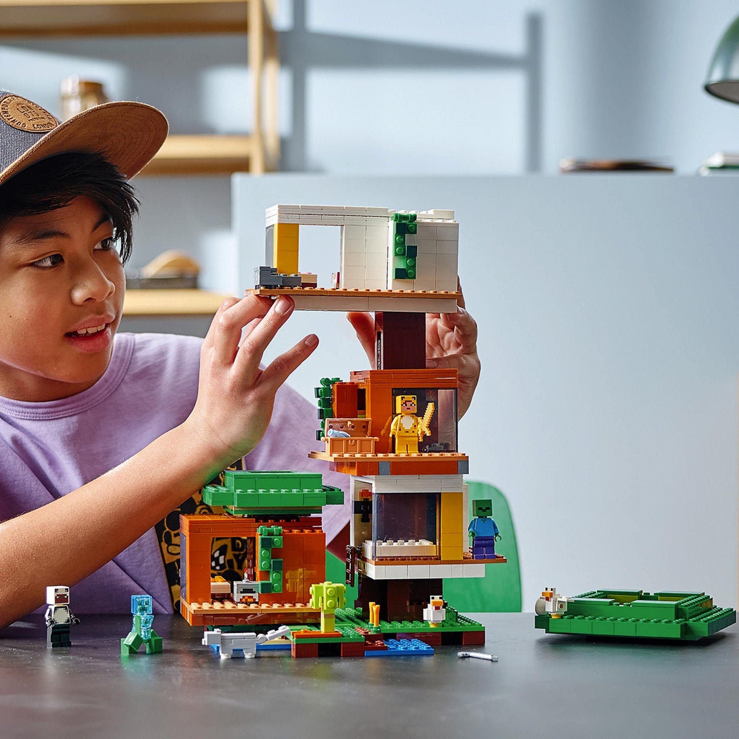 LEGO Minecraft The Modern Treehouse 21174 – Giant 909-Piece Treehouse Building Kit