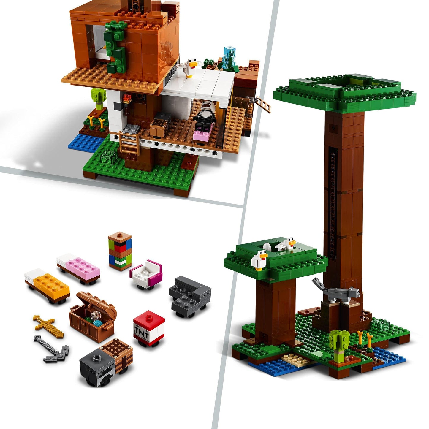 LEGO Minecraft The Modern Treehouse 21174 – Giant 909-Piece Treehouse Building Kit