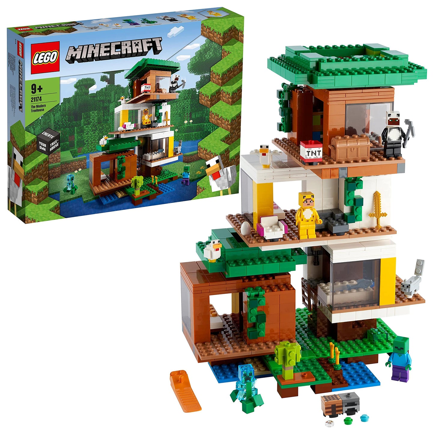 LEGO Minecraft The Modern Treehouse 21174 – Giant 909-Piece Treehouse Building Kit