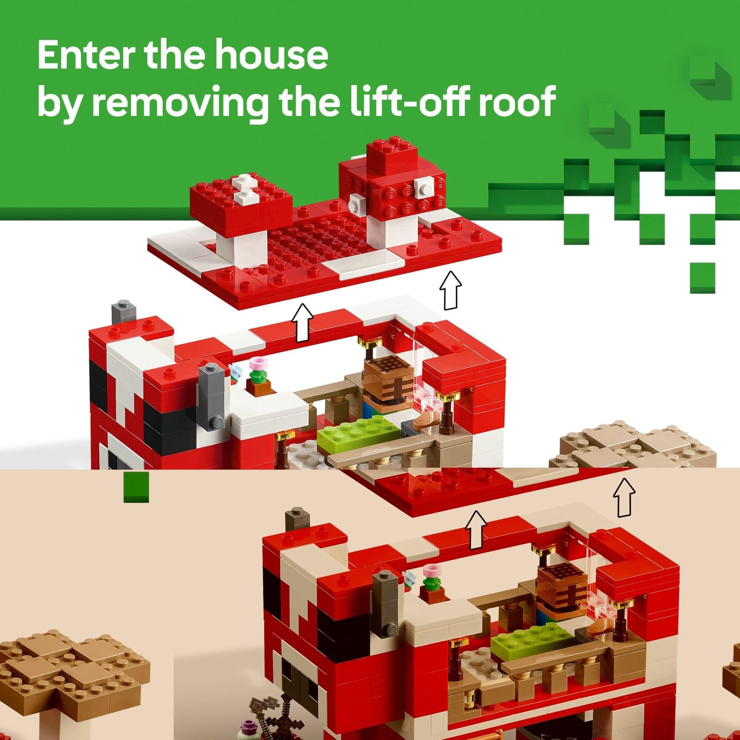 LEGO Minecraft The Mooshroom House 21270 – Buildable Playset with Steve & Figures