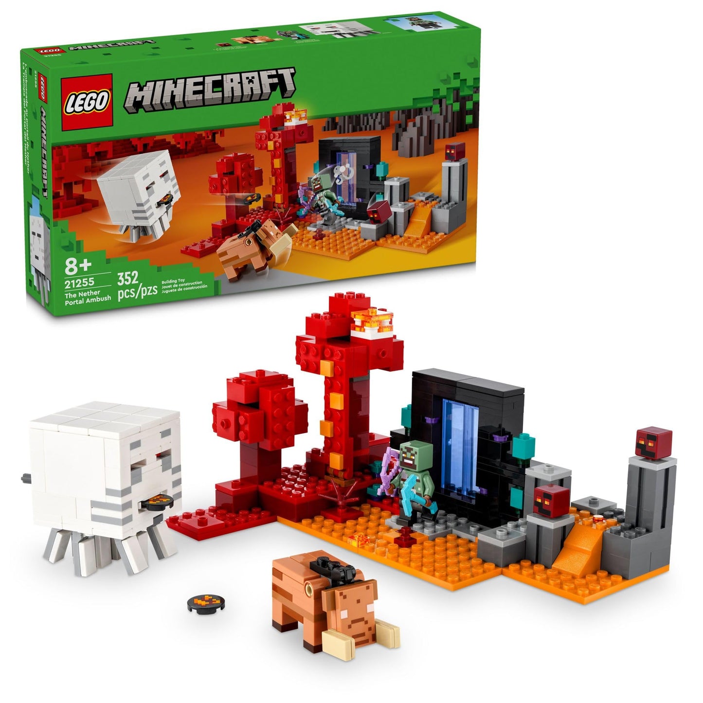 LEGO Minecraft The Nether Portal Ambush 21255 | Build & Battle Adventure Set