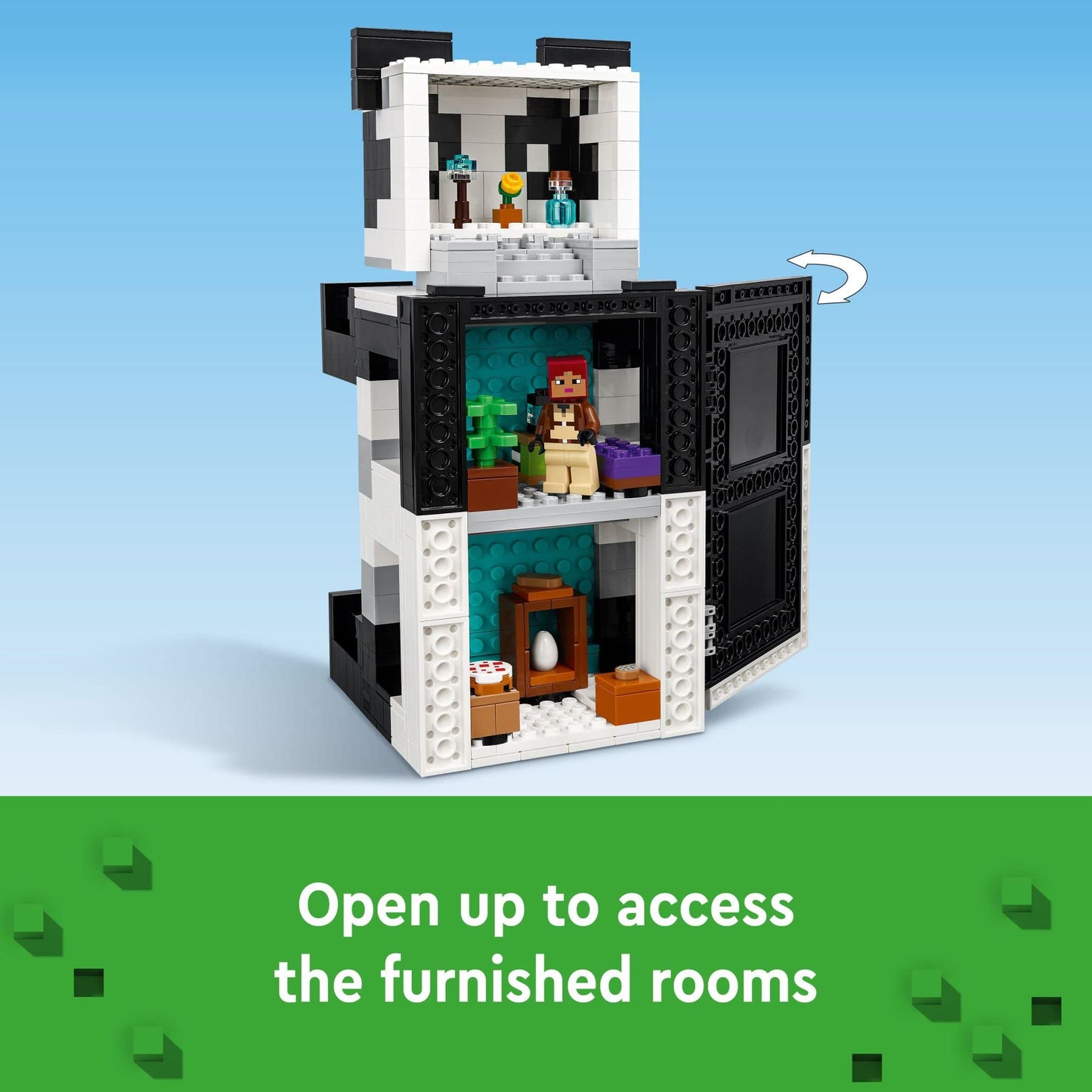 LEGO Minecraft The Panda Haven 21245 – Movable Panda House with Baby Pandas (553 Pieces)