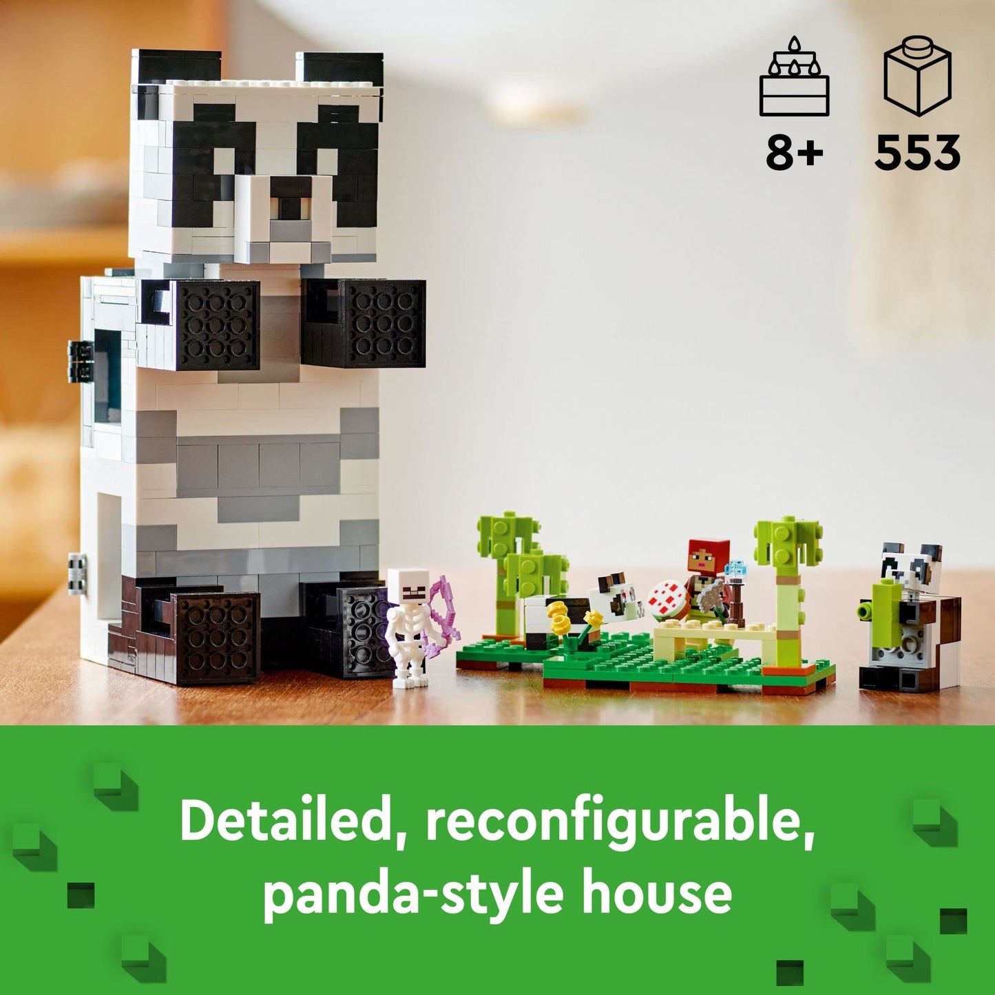LEGO Minecraft The Panda Haven 21245 – Movable Panda House with Baby Pandas (553 Pieces)