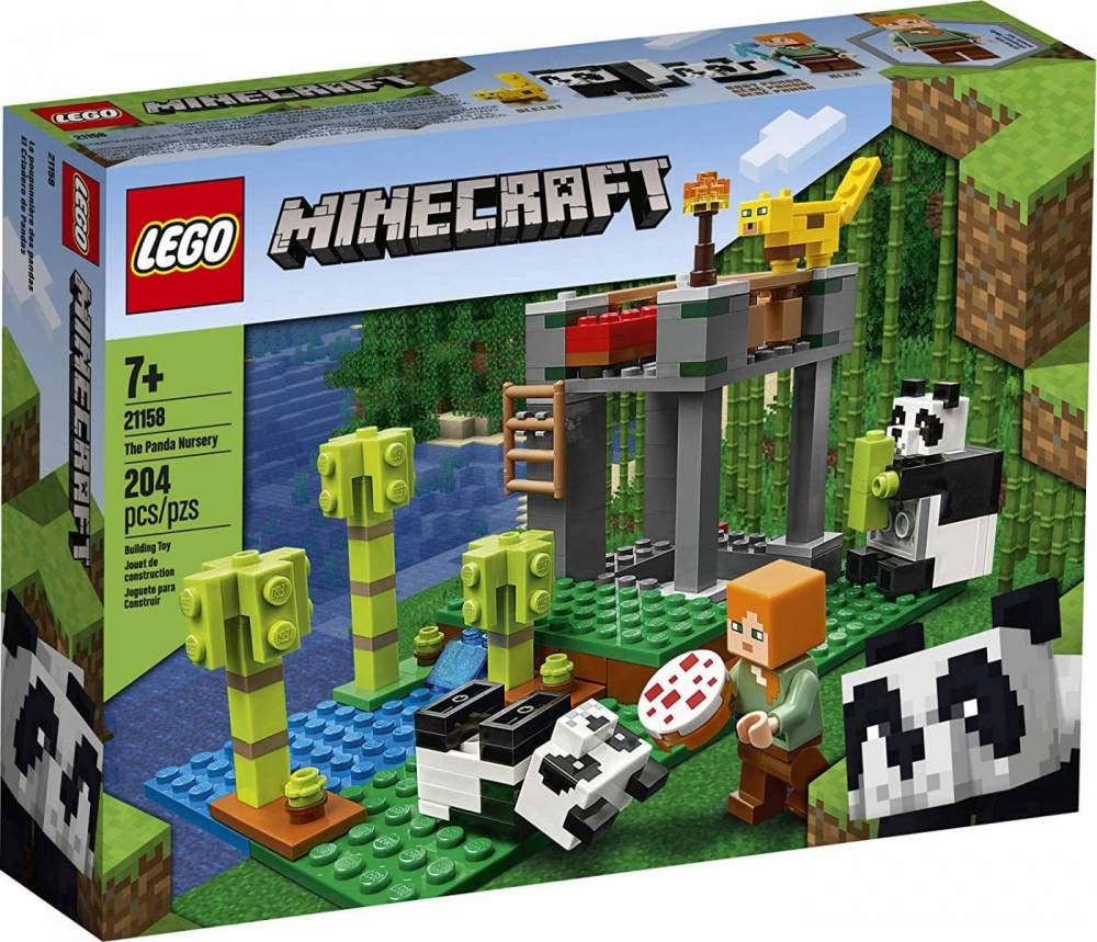 LEGO Minecraft Panda Nursery 21158 – 204-Piece Set with Baby Pandas for Creative Play