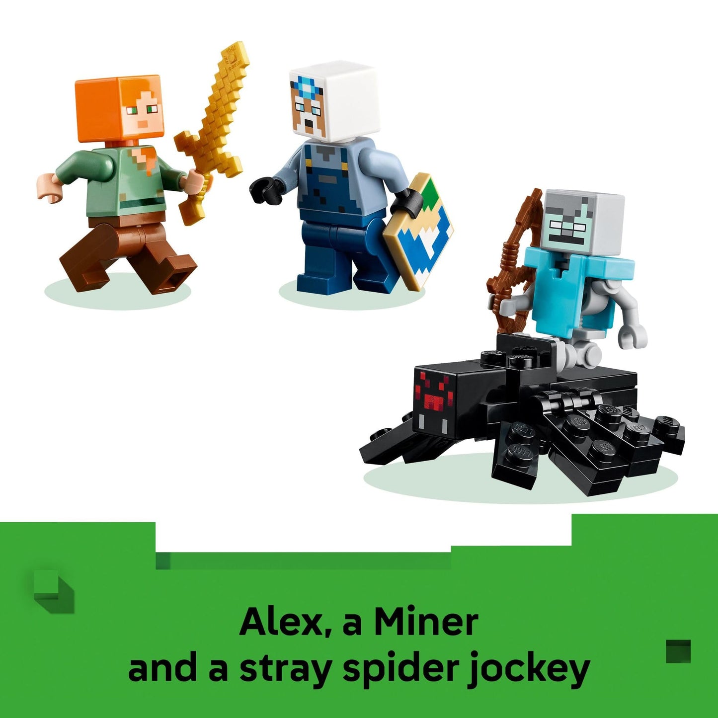 LEGO Minecraft The Pickaxe Mine 530-Piece Building Set for Kids 8+ | Alex, Miner & Stray Spider Jockey
