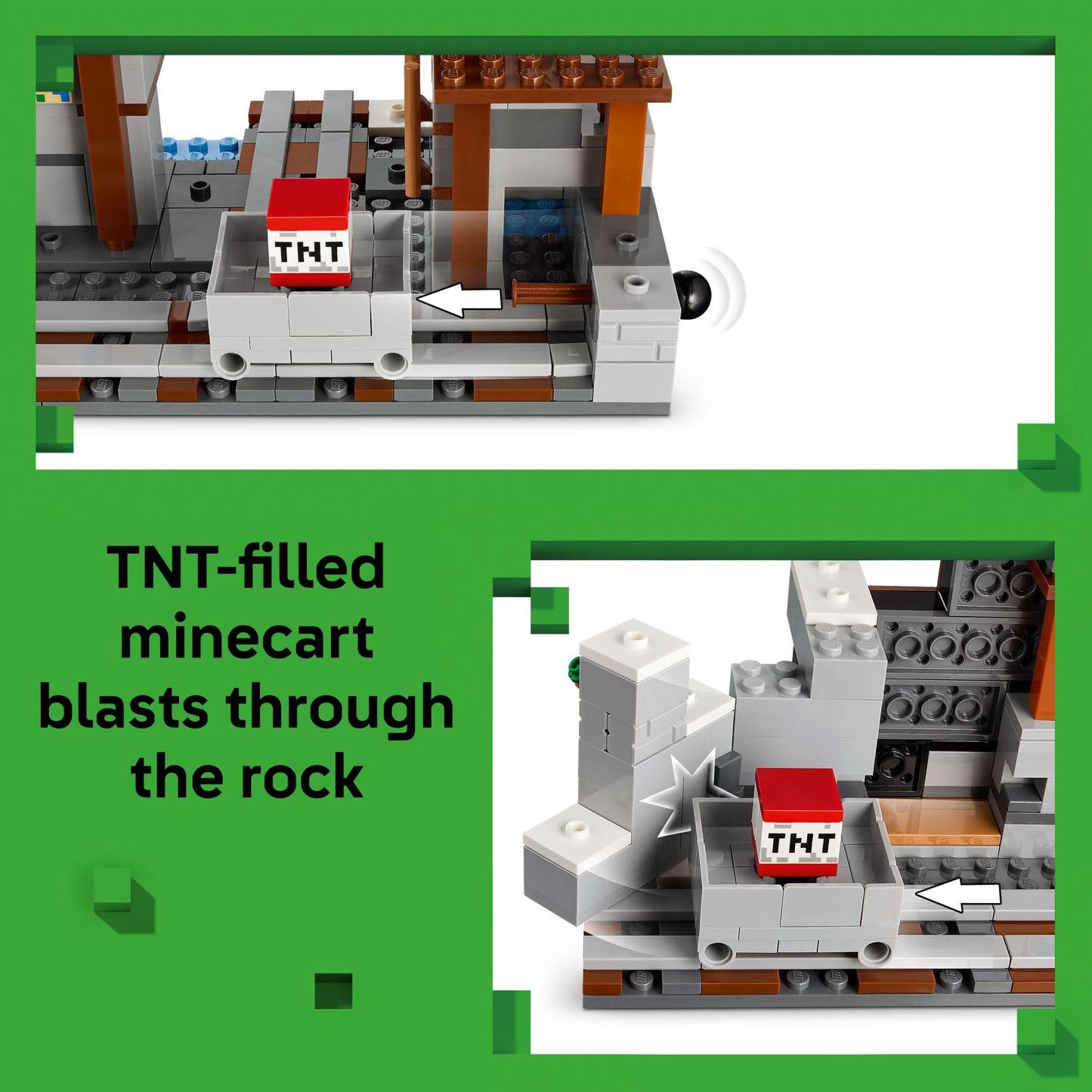 LEGO Minecraft The Pickaxe Mine 530-Piece Building Set for Kids 8+ | Alex, Miner & Stray Spider Jockey