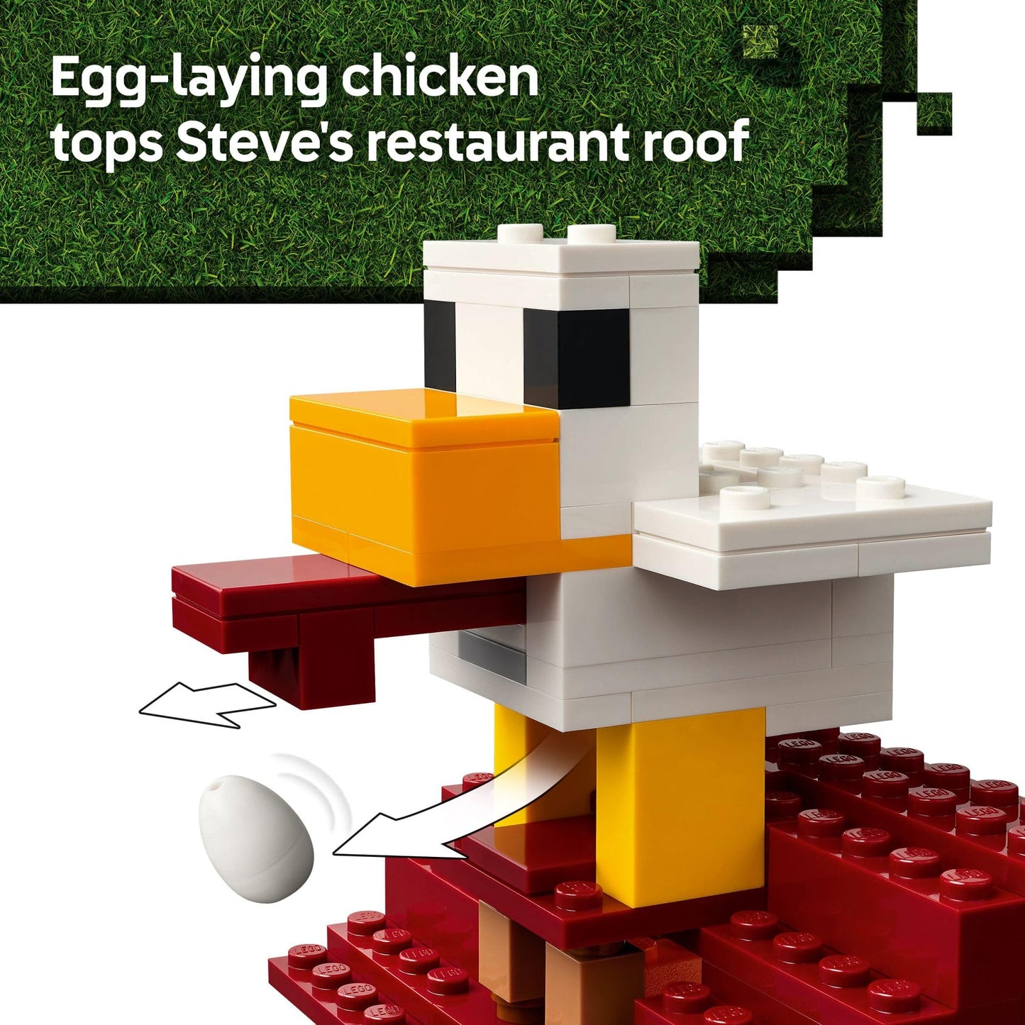 LEGO Minecraft The Ghast Balloon Village Attack 21273 – 555-Piece Set with Steve, Natalie & Dawn