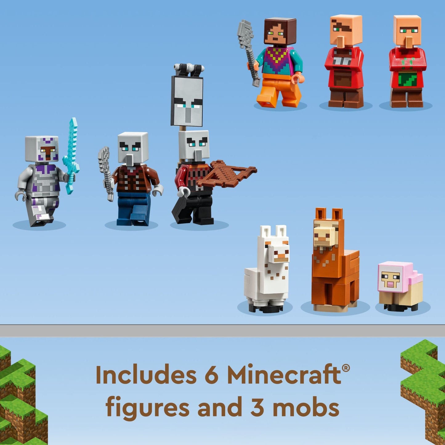 LEGO Minecraft The Llama Village Farm House 21188 | 1,252-Piece Set for Kids 9+