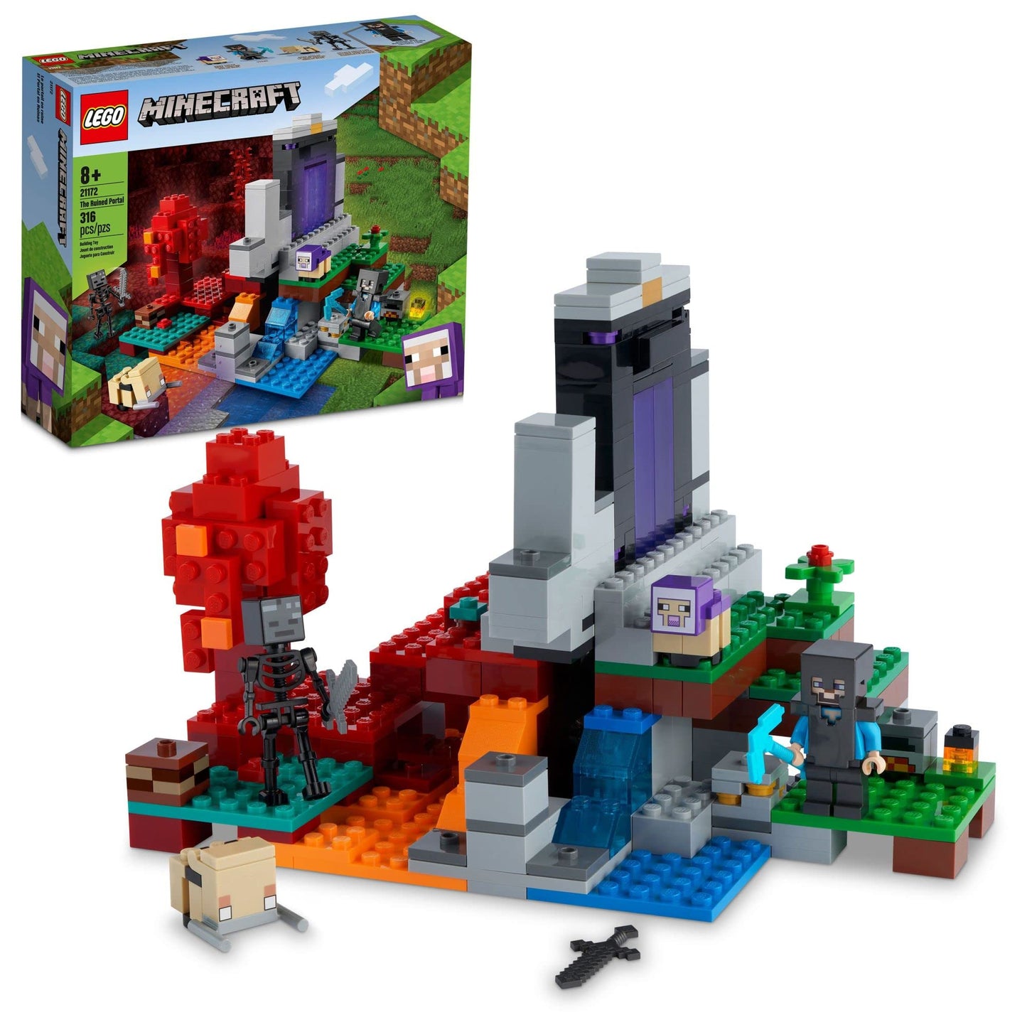 LEGO Minecraft The Ruined Portal 21172 – Steve & Wither Skeleton Figures