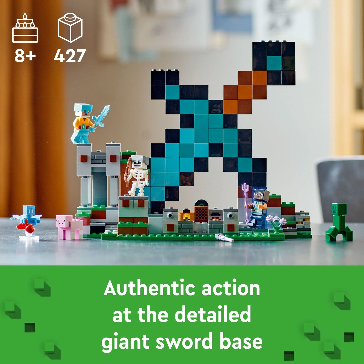 LEGO Minecraft The Sword Outpost 21244 – Giant Diamond Sword Base with Mobs & Jukebox