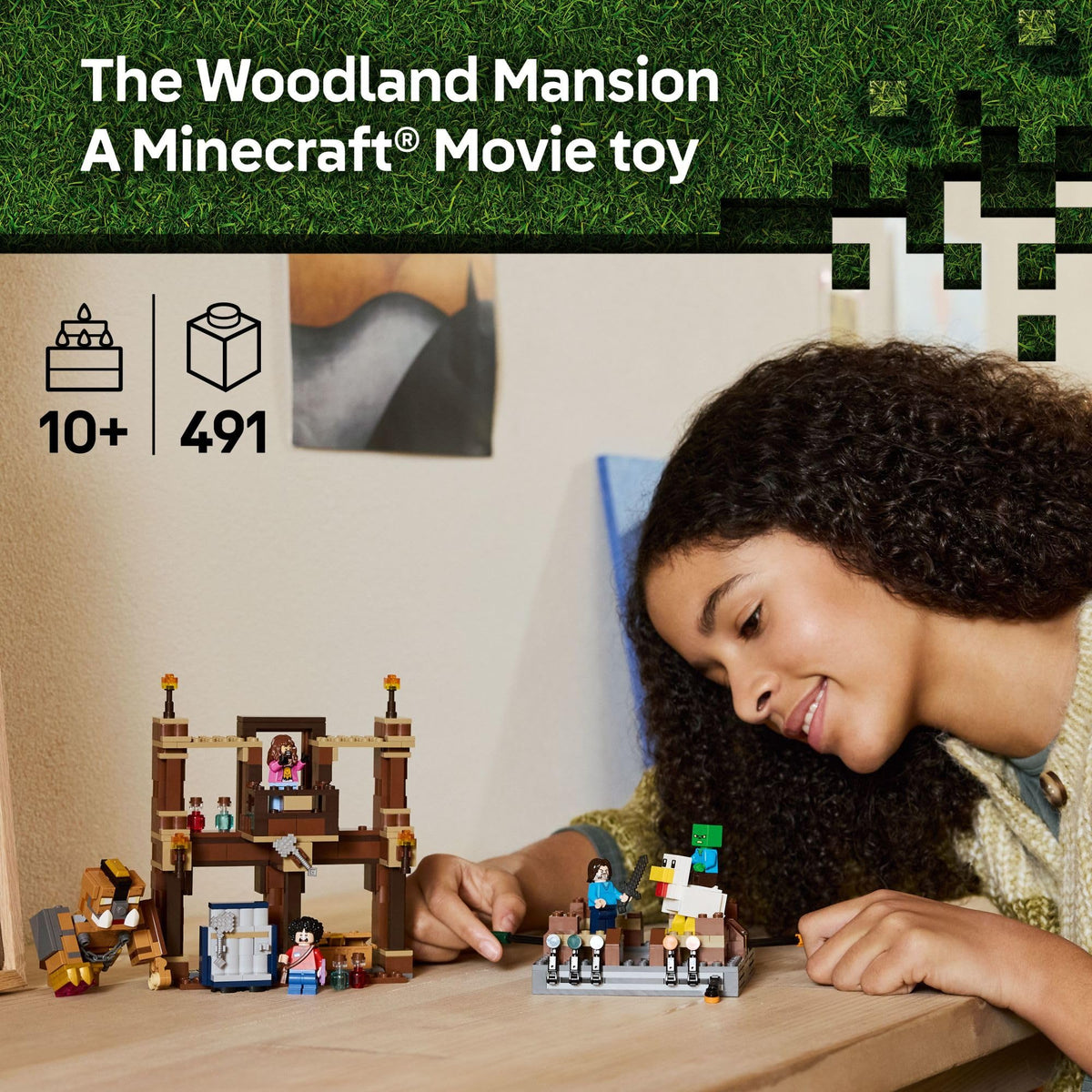 LEGO Minecraft Woodland Mansion Fighting Ring 21272 – 491-Piece Toy for Ages 10+ with Steve, Garrett & Henry