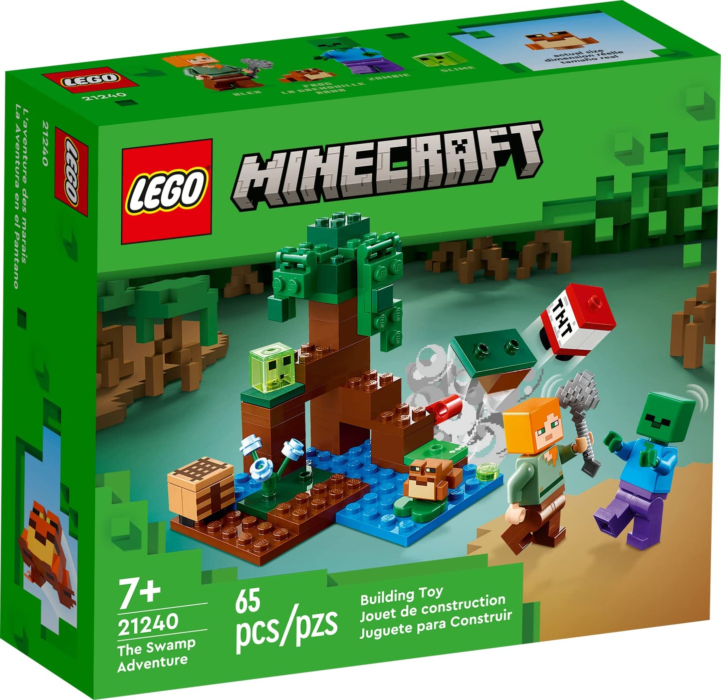 LEGO Minecraft The Swamp Adventure 21240 – Build & Explore with Alex, Zombie & Frog (Ages 7+)