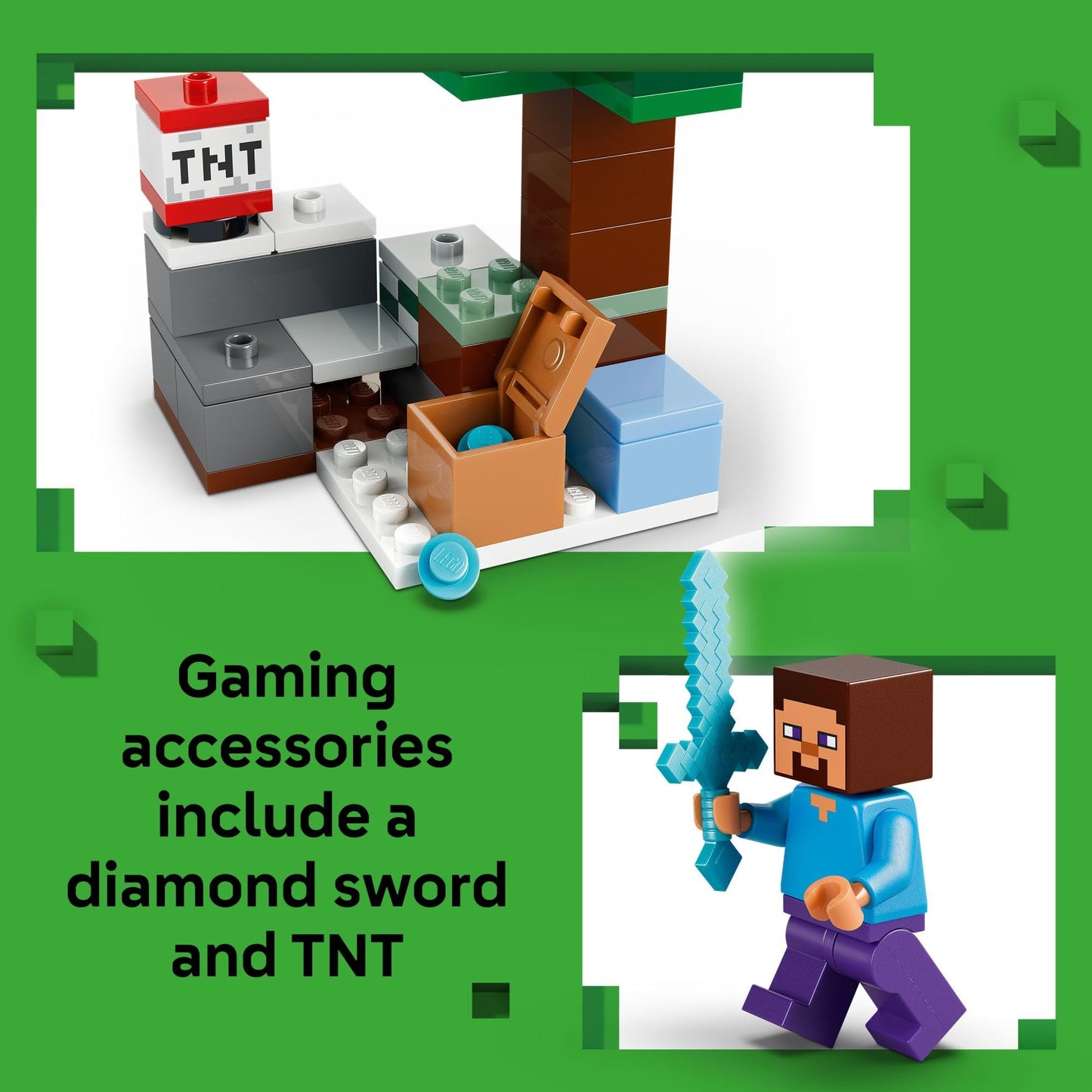 LEGO Minecraft Steve’s Taiga Adventure (21583) – 79-Piece Building Toy with Steve, Creeper & Animals