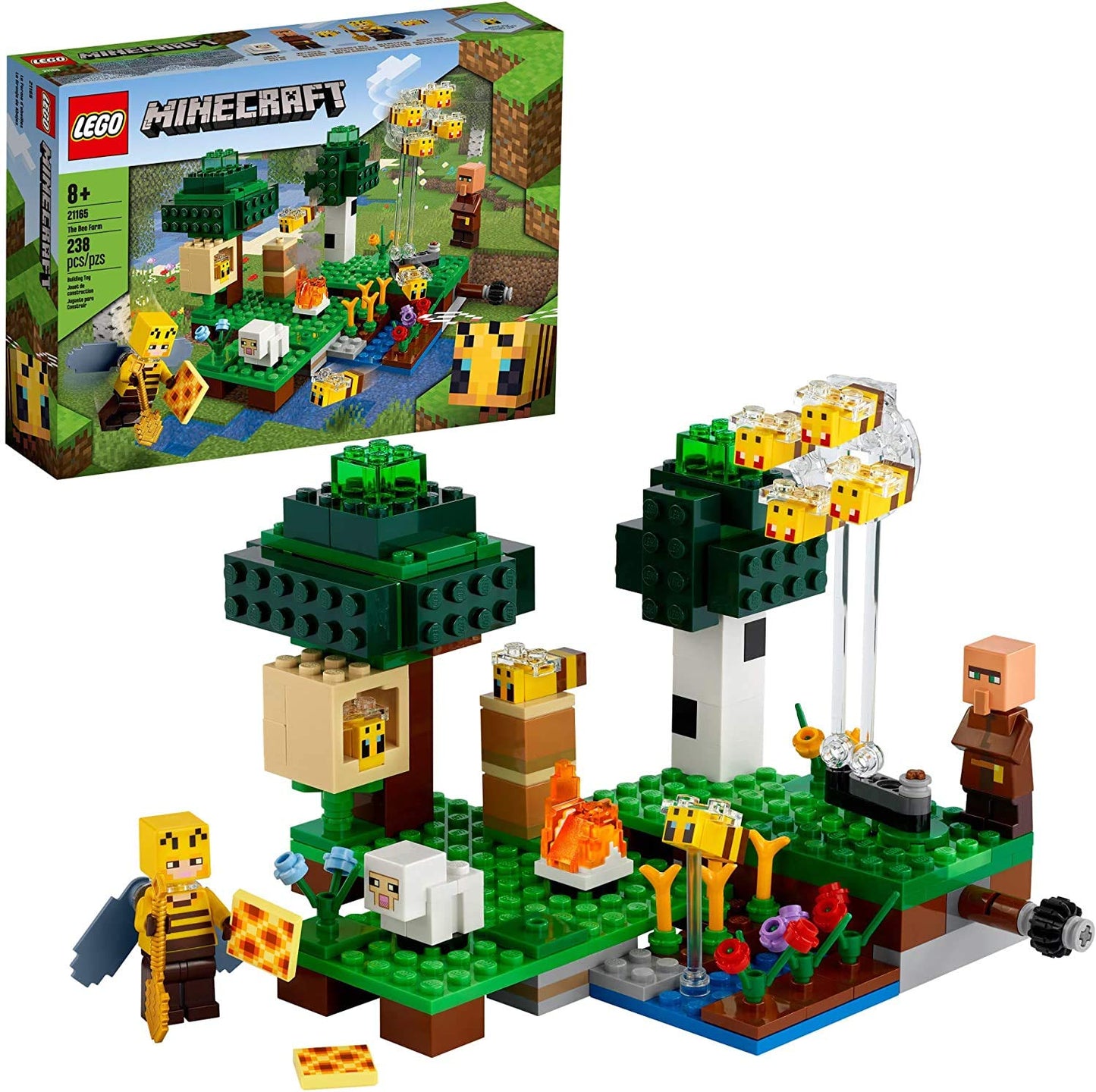 LEGO Minecraft The Bee Farm 21165 - Beekeeper, Bees & Sheep, 238 Pieces (Multicolor)