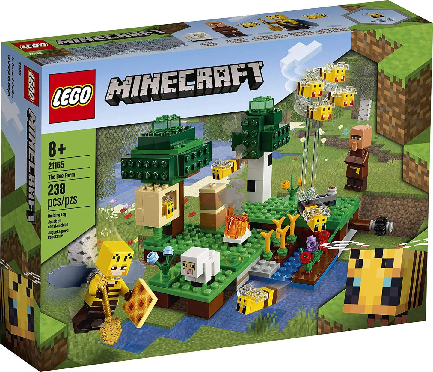 LEGO Minecraft The Bee Farm 21165 - Beekeeper, Bees & Sheep, 238 Pieces (Multicolor)