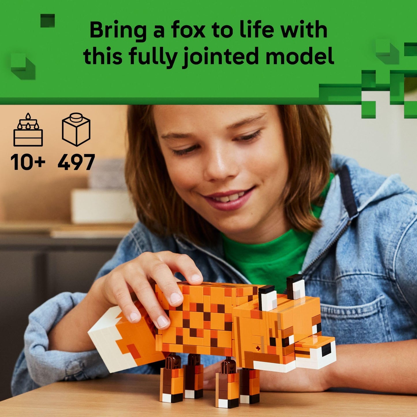 LEGO Minecraft The Fox (21588) – Poseable Building Toy for Kids 10+ | Play, Display, Decor
