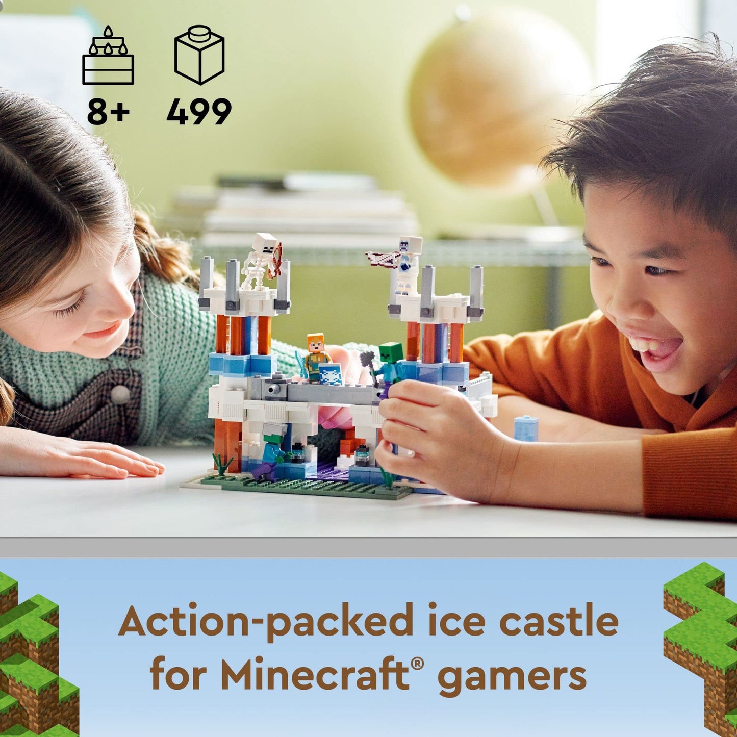 LEGO Minecraft The Ice Castle 21186 – Buildable Toy Set for Kids 8+ (499 Pieces)