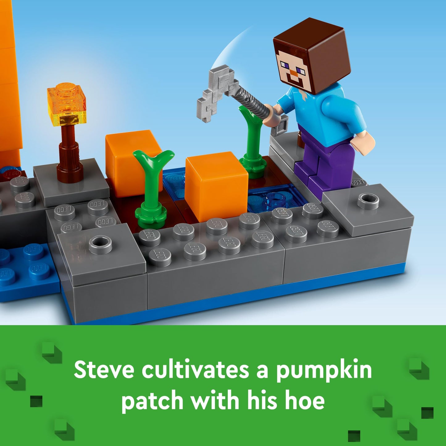 LEGO Minecraft The Pumpkin Farm 21248 – Building Toy for Kids 8+ with Steve & Witch