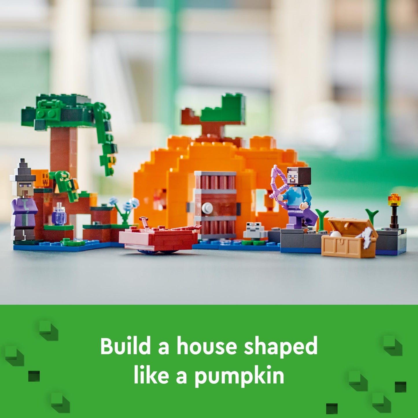 LEGO Minecraft The Pumpkin Farm 21248 – Building Toy for Kids 8+ with Steve & Witch