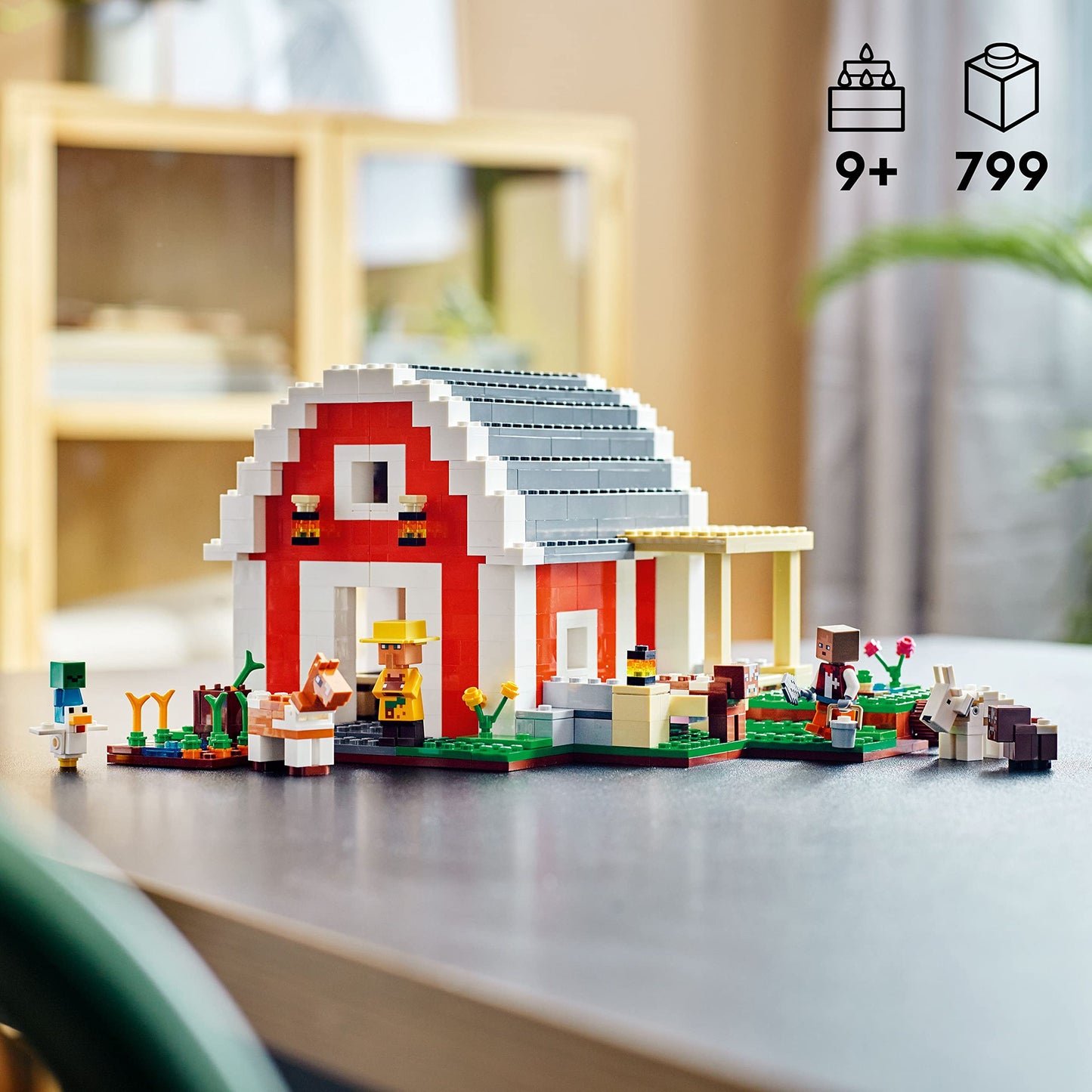 LEGO Minecraft The Red Barn 21187 – 799-Piece Farm Toy Set