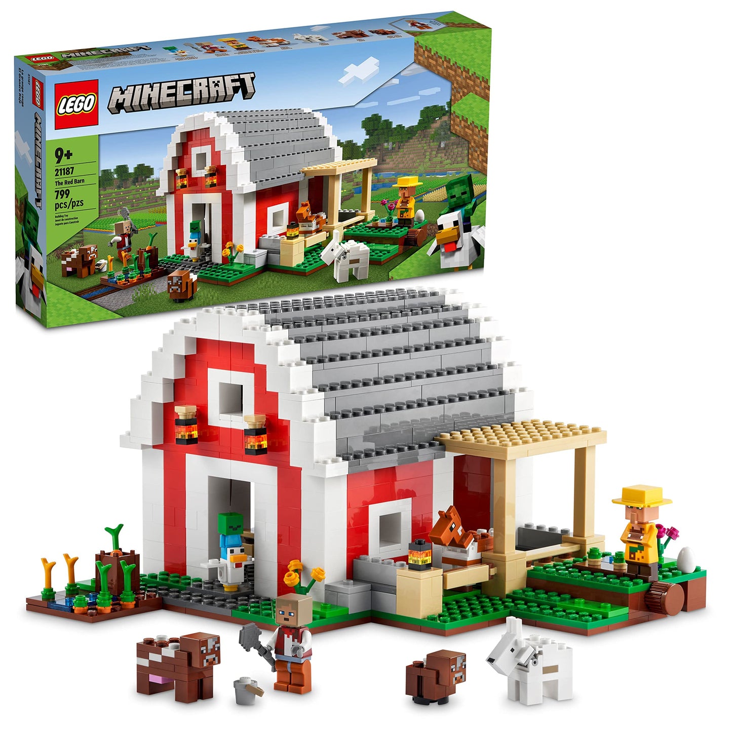 LEGO Minecraft The Red Barn 21187 – 799-Piece Farm Toy Set