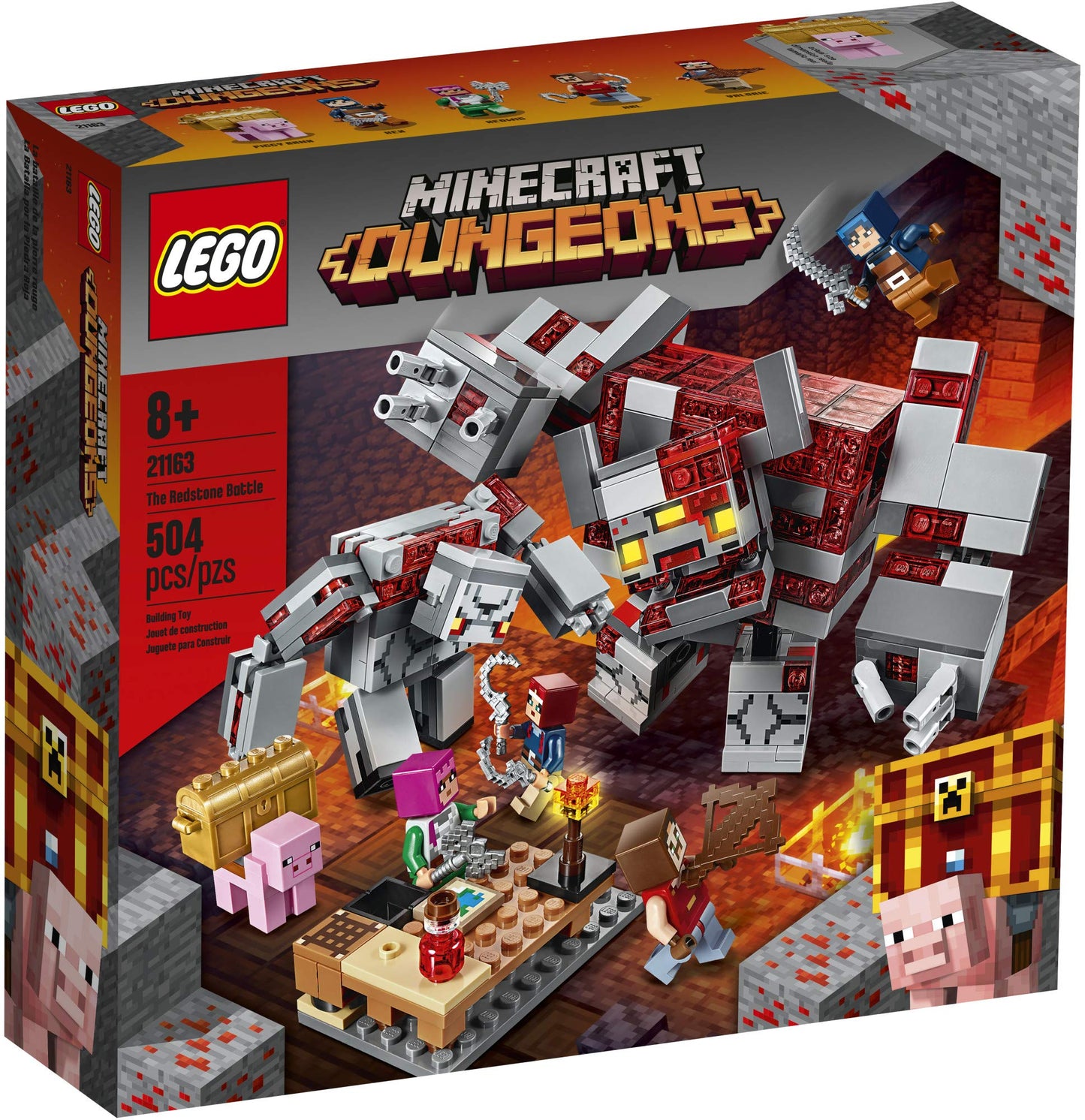 LEGO Minecraft The Redstone Battle 21163 – Action-Packed Dungeons Set for Kids 8+ | 504 Pieces