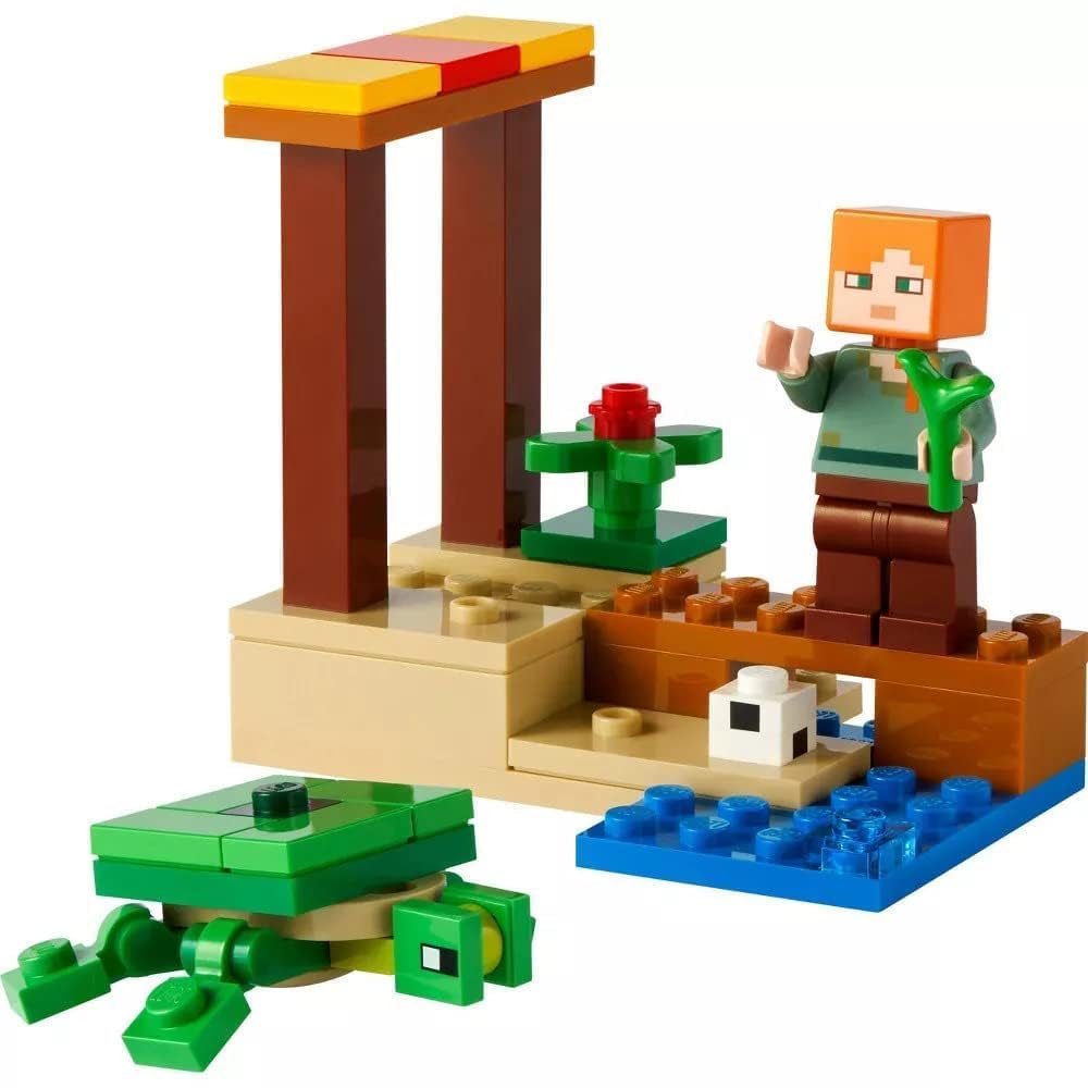 LEGO Minecraft Turtle Beach Polybag 30432 – 46 Pieces with Turtle Figure | LEGO Toy for 0-14 Years