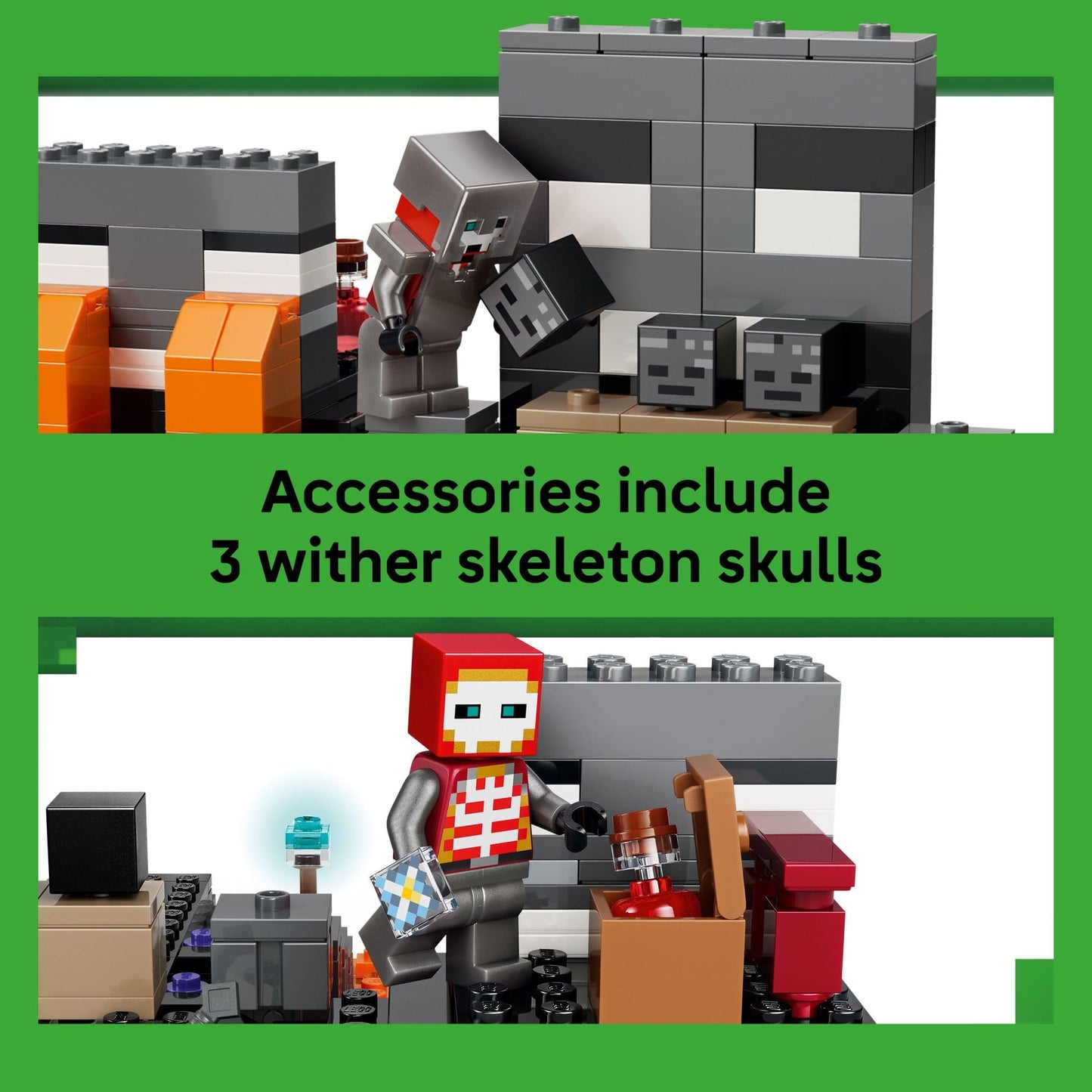 LEGO Minecraft Wither Battle Building Set (21590) – 494 Pieces, Crimson Warrior & More