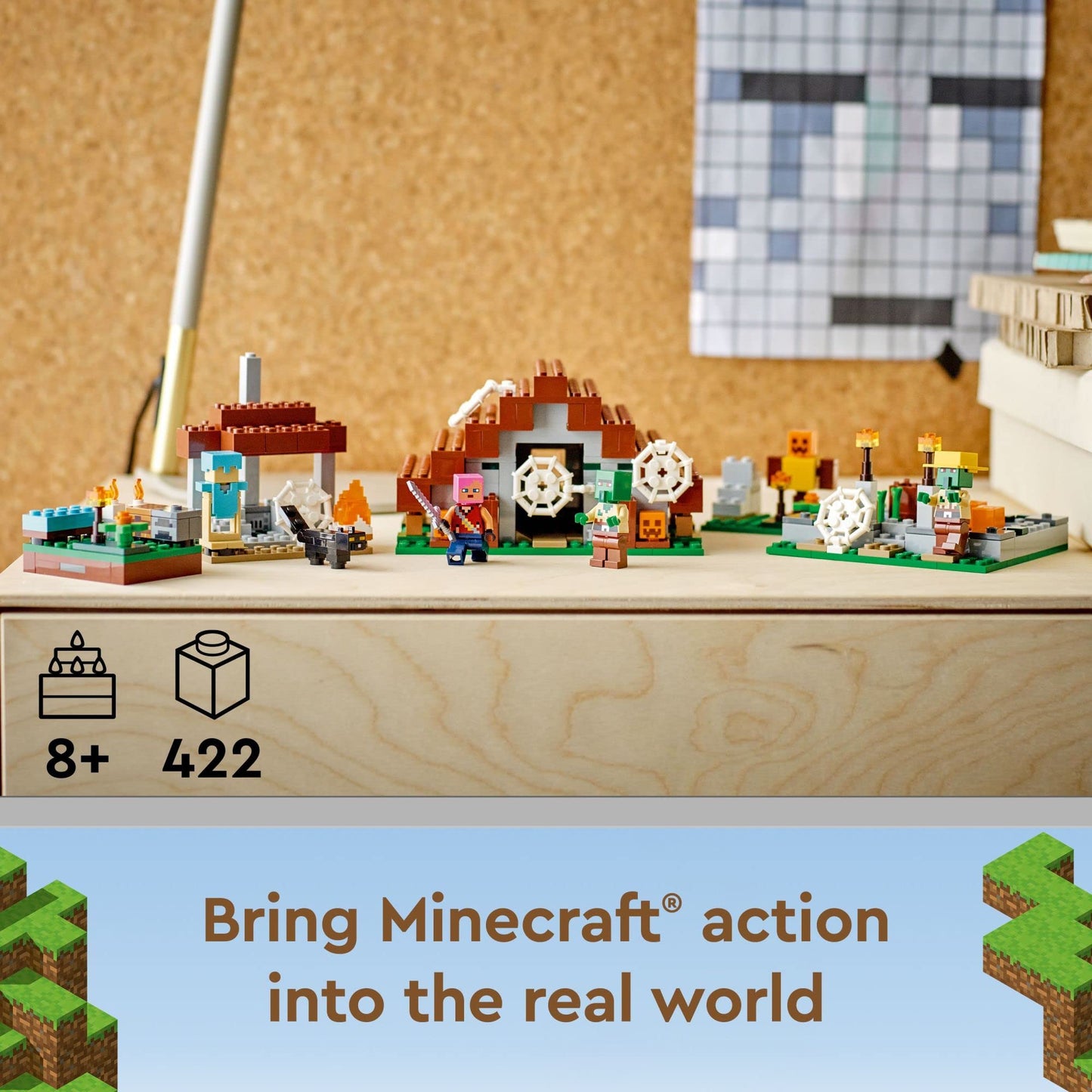 LEGO Minecraft The Abandoned Village 21190 – 422-Piece Zombie Build Set