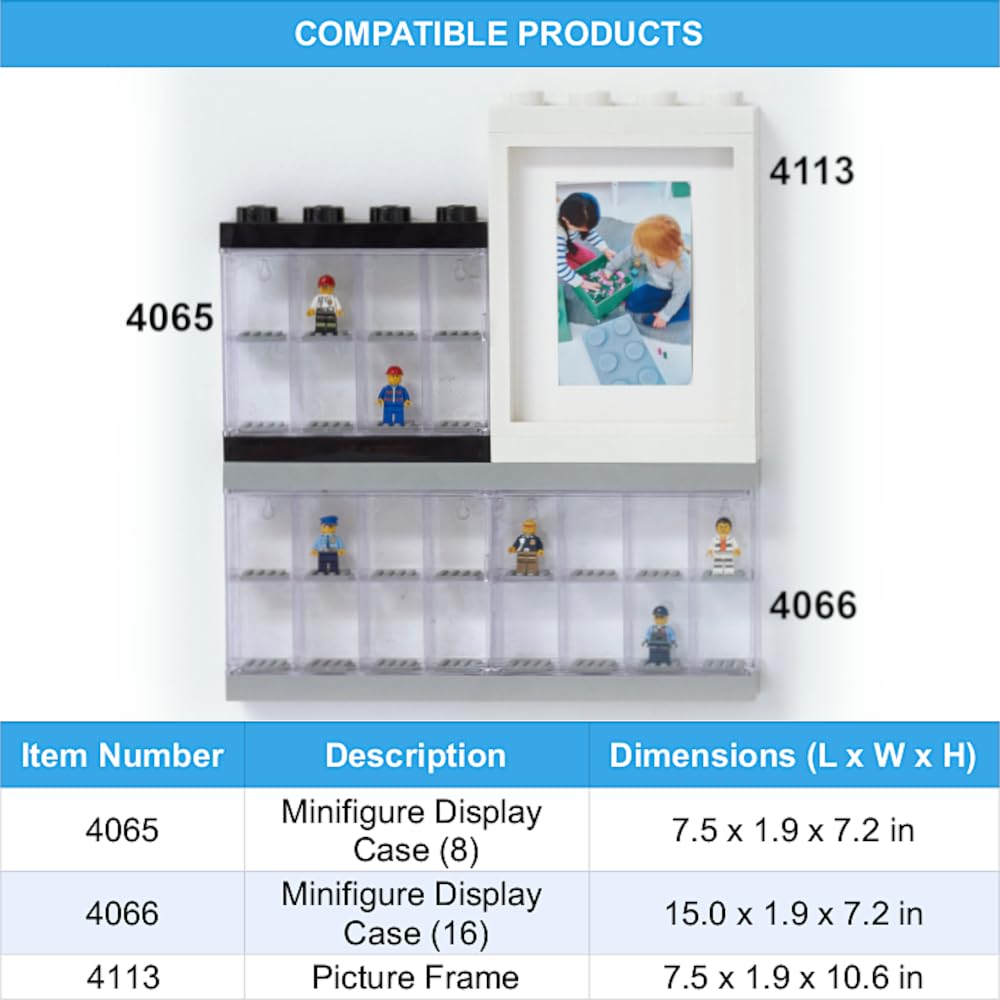 LEGO Minifigure Display Case 16 (3-Pack) – Bright Blue Storage & Display