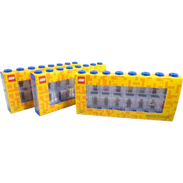 LEGO Minifigure Display Case 16 (3-Pack) – Bright Blue Storage & Display