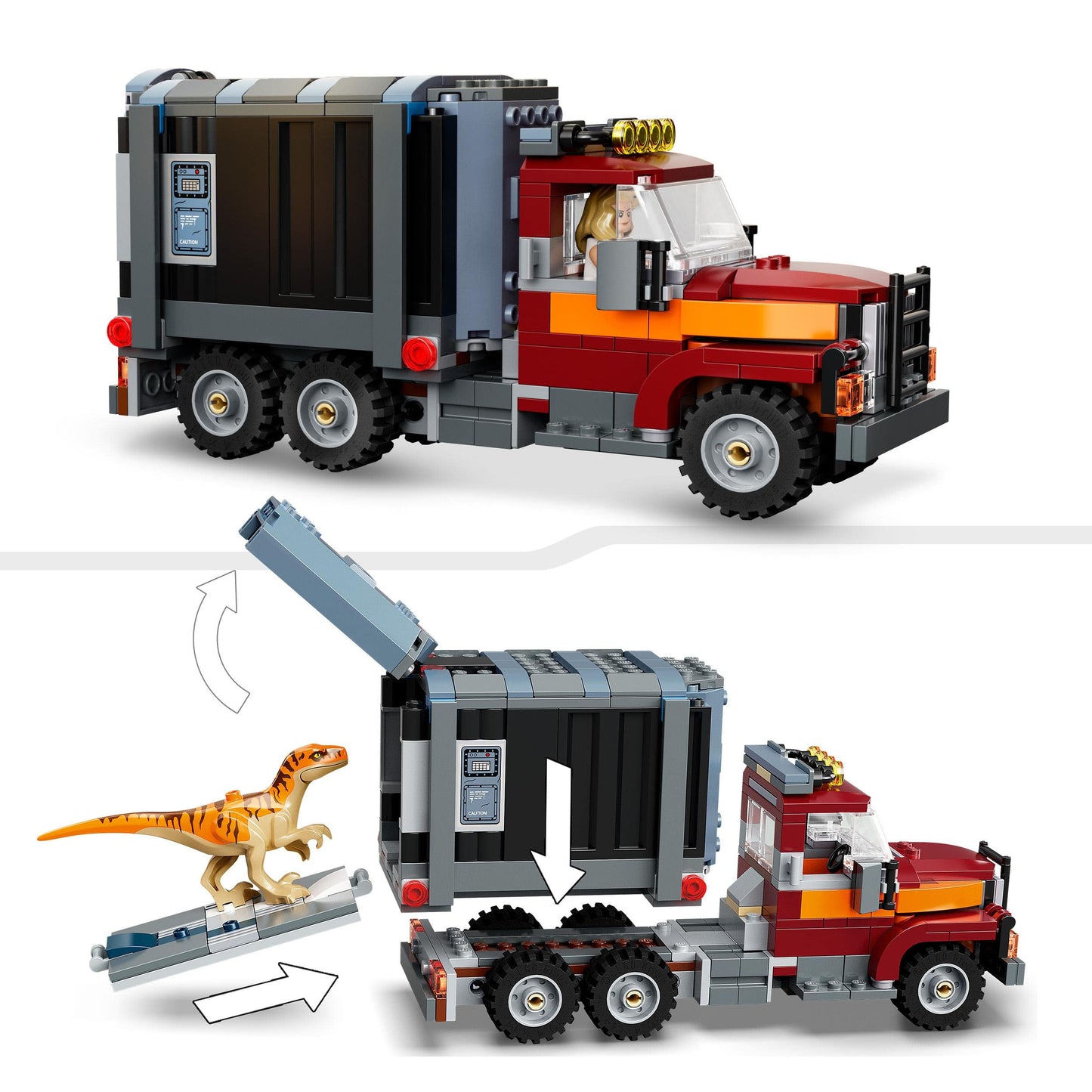 LEGO 76948 Jurassic World T. Rex & Atrociraptor Dinosaur Escape Set with Truck — 4 Minifigures, 8+