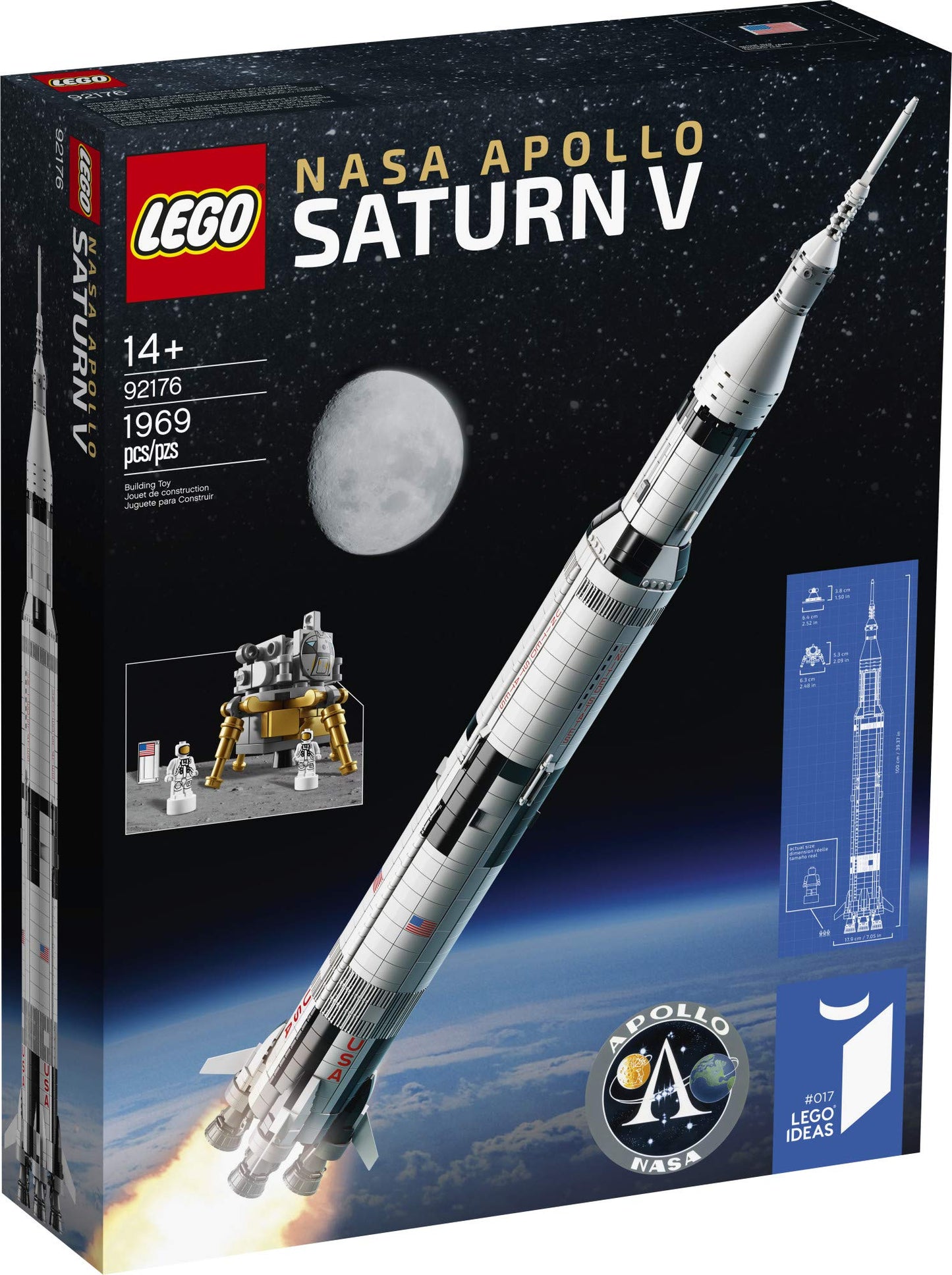 LEGO Ideas NASA Apollo Saturn V 92176 — 1969-Piece Space Model Rocket