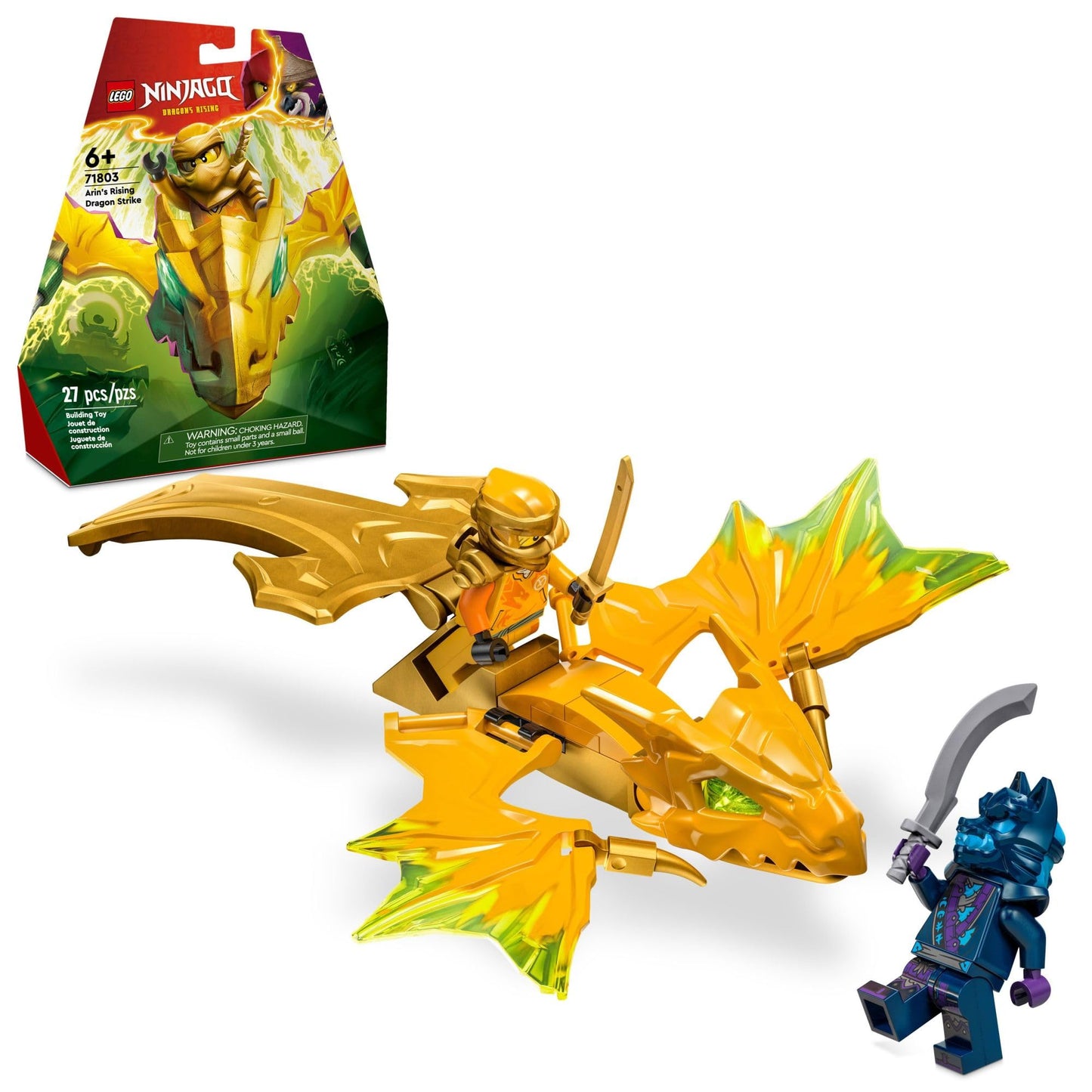 LEGO NINJAGO Arin's Rising Dragon Strike Toy (71803) – Ninja Battle Set for Kids 6+