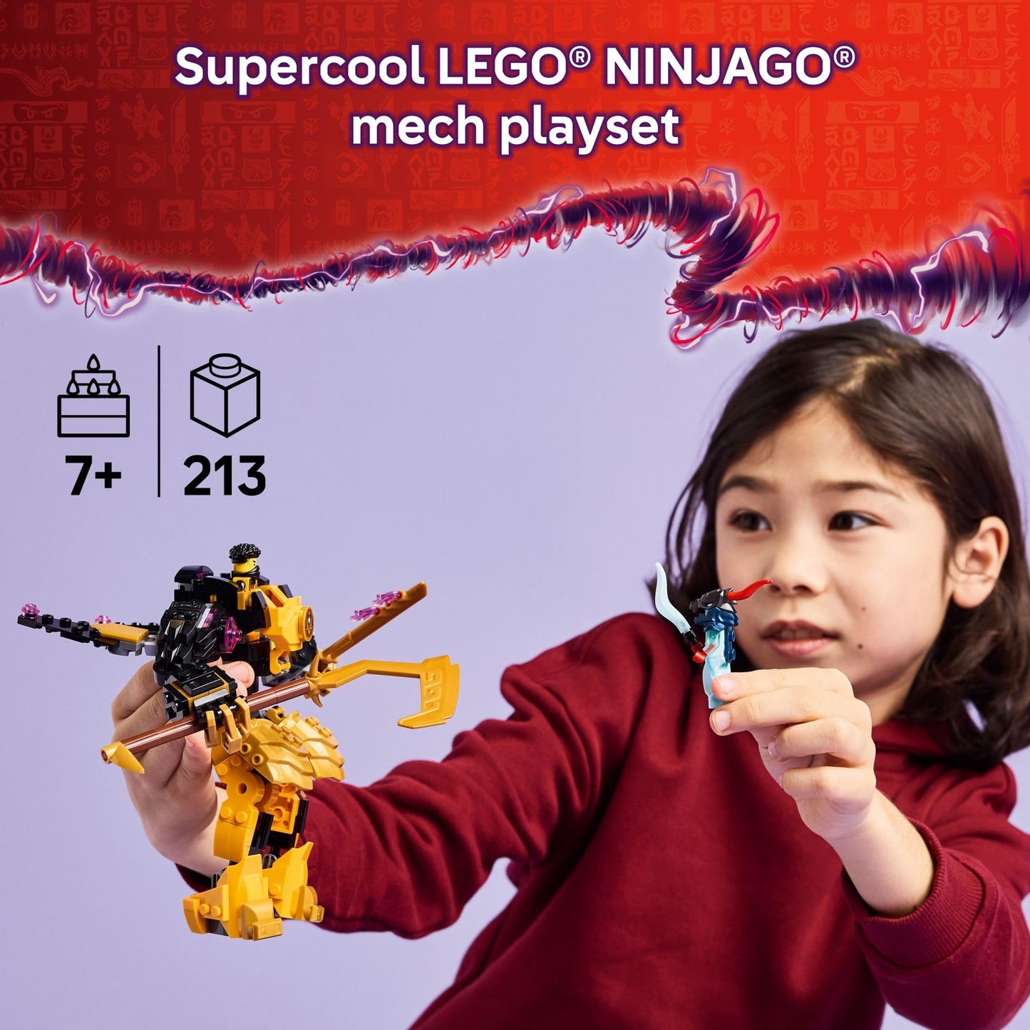 LEGO NINJAGO Arin's Spinjitzu Battle Mech (71839) – Ninja Building Set for Kids 7+
