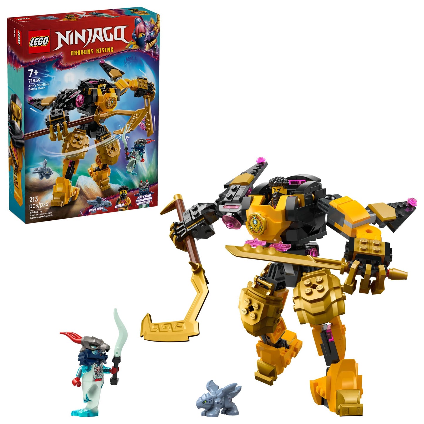 LEGO NINJAGO Arin's Spinjitzu Battle Mech (71839) – Ninja Building Set for Kids 7+