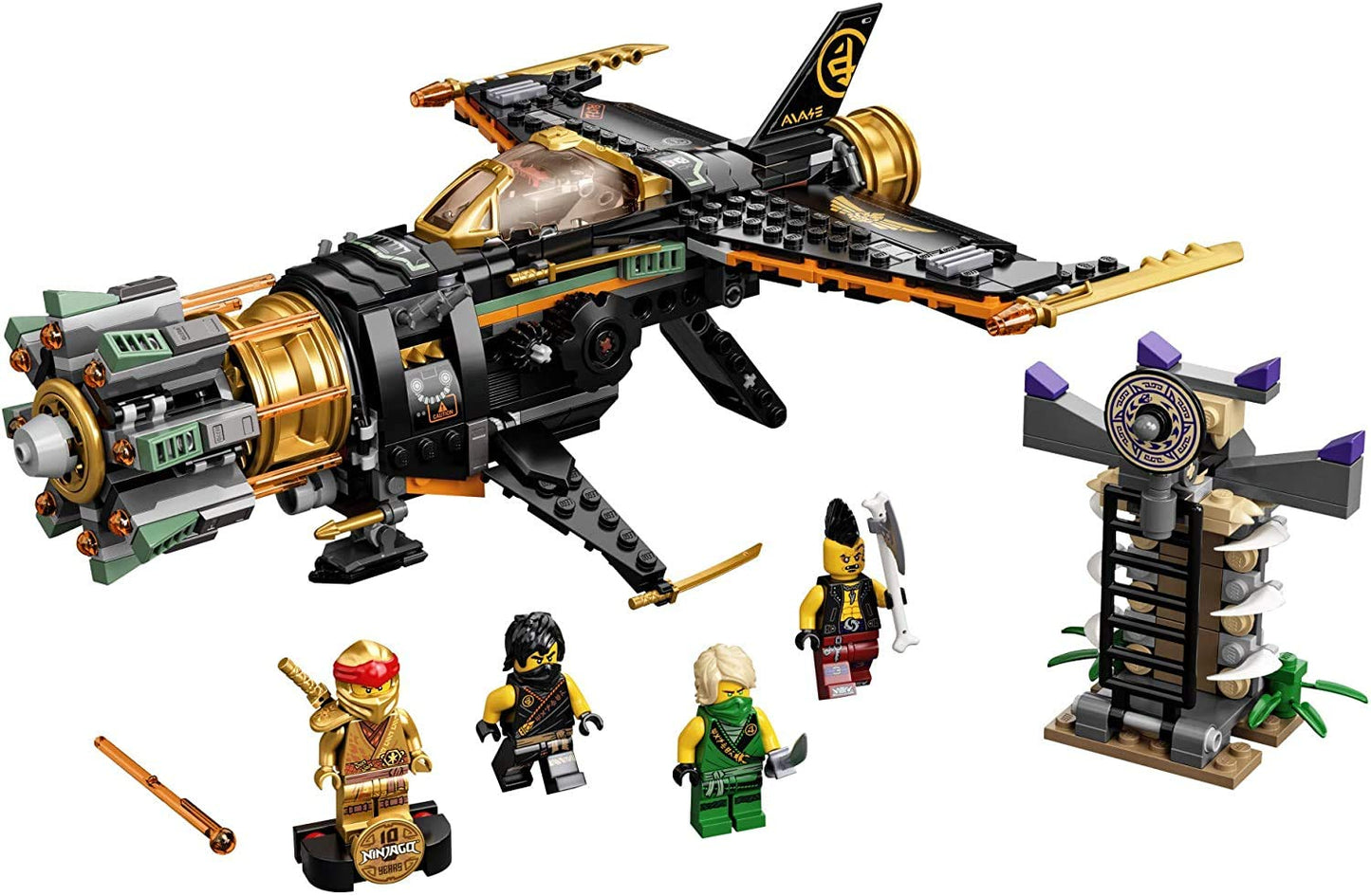 LEGO NINJAGO Legacy Boulder Blaster 71736 – Airplane Toy with Collectible Figures (449 Pieces)
