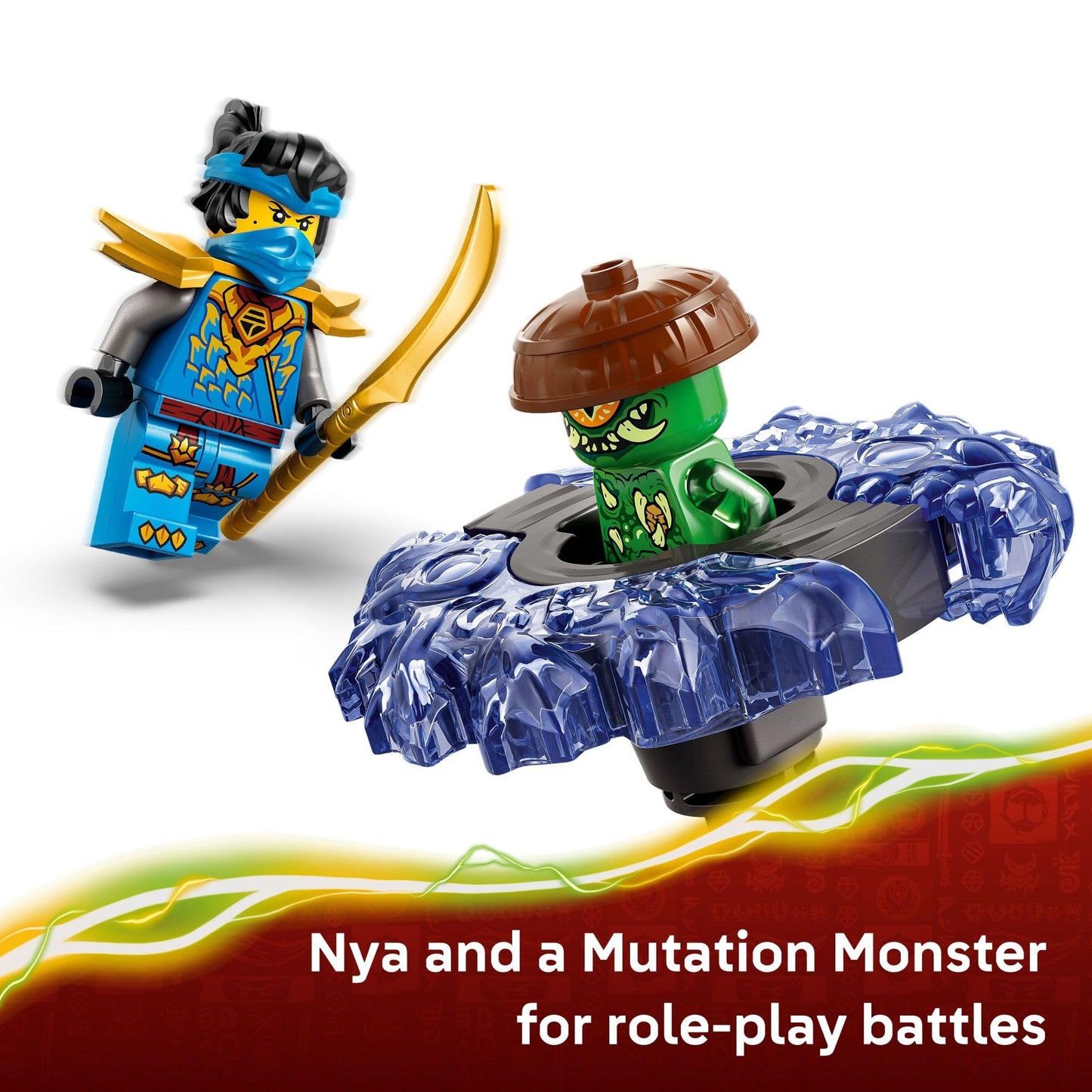 LEGO NINJAGO Nya vs Mutation Monster Spinner 71849 – 49-Piece Ninja Toy for Kids 6+