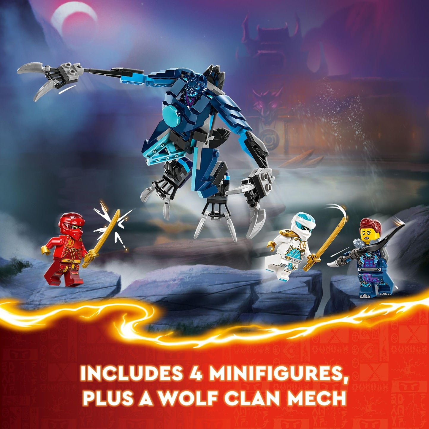 LEGO NINJAGO Kai's Elemental Fire Mech 71808 – Customizable Ninja Action Figure Set
