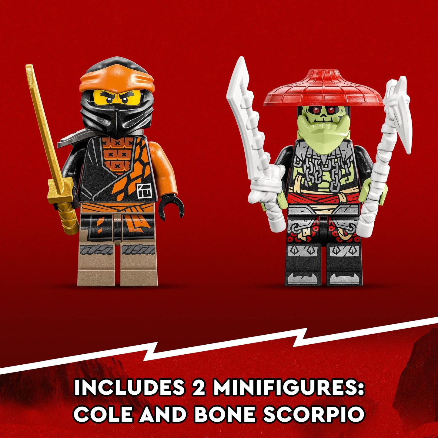 LEGO NINJAGO Cole’s Earth Dragon EVO 71782 – Upgradable Battle Playset with Bone Scorpio